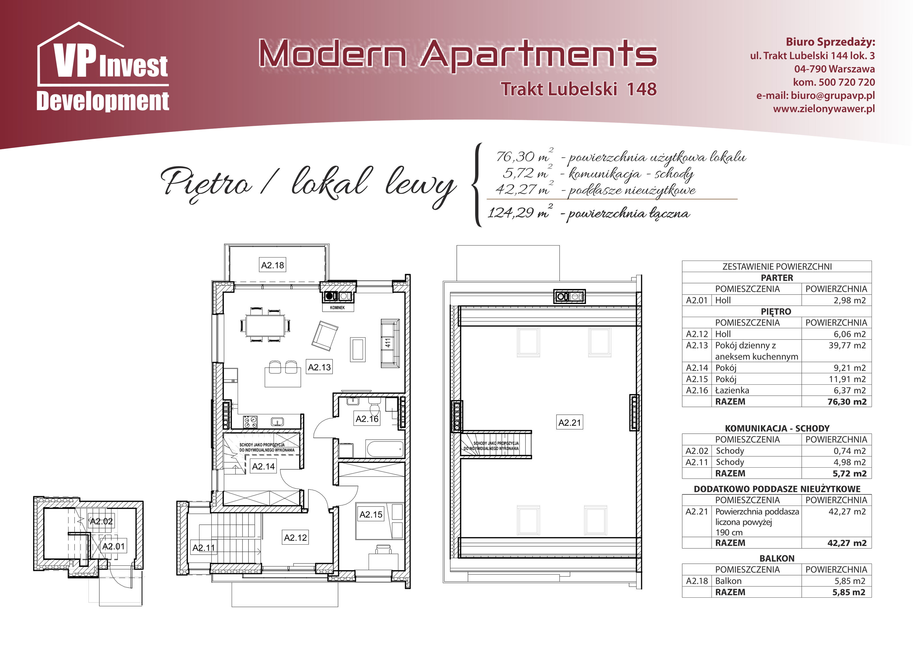 Mieszkanie 76,30 m², piętro 1, oferta nr M2/1/3, Modern Apartments, Warszawa, Wawer, Zerzeń, Trakt Lubelski 148-idx