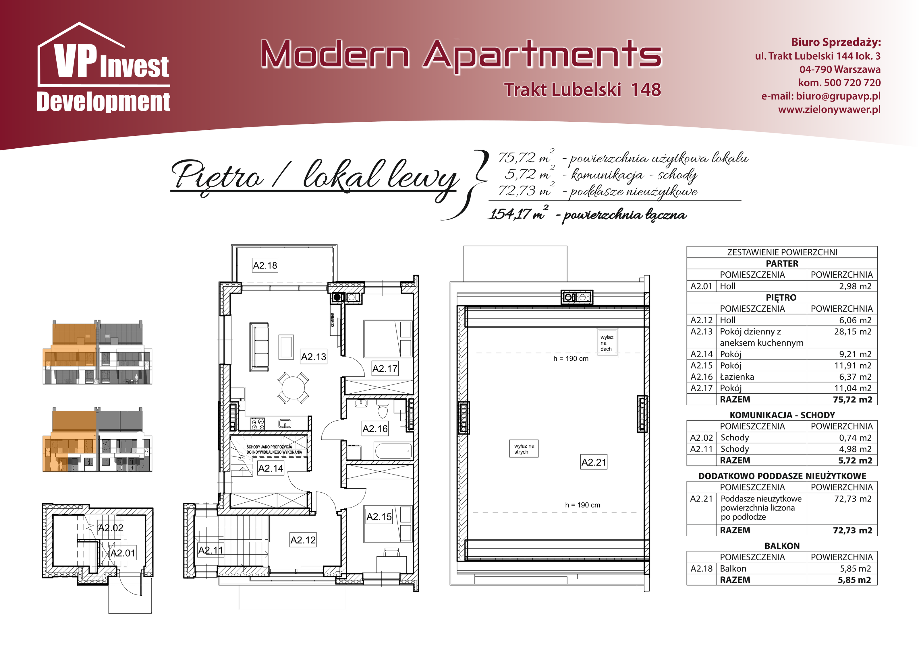 Mieszkanie 72,74 m², piętro 1, oferta nr M1/1/4, Modern Apartments, Warszawa, Wawer, Zerzeń, Trakt Lubelski 148-idx