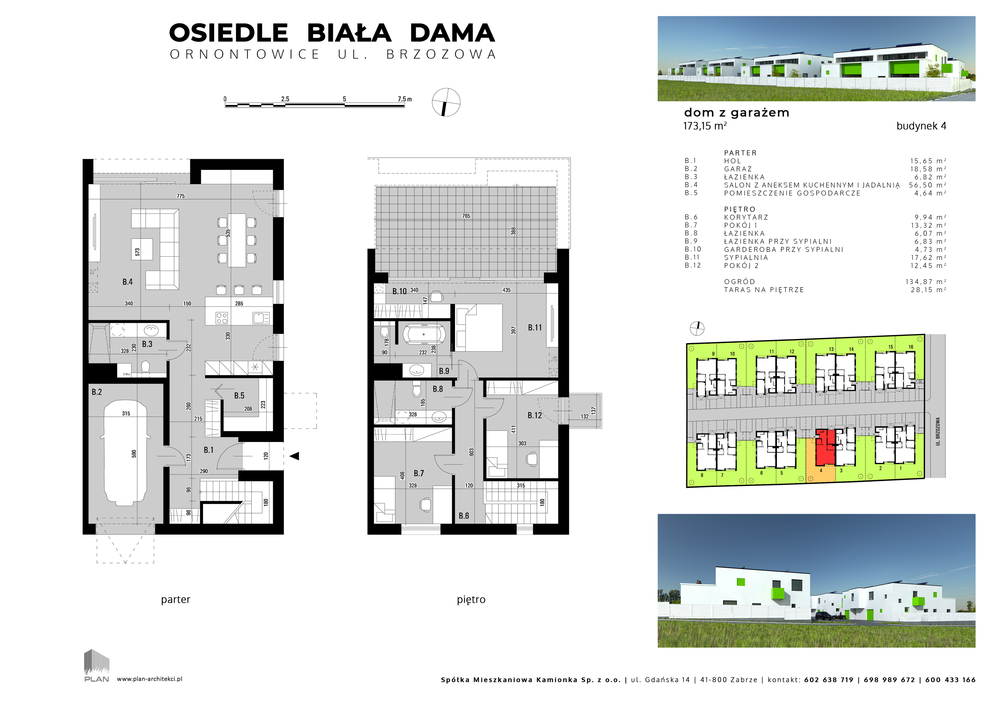 Dom 173,15 m², oferta nr 4, Osiedle Biała Dama, Ornontowice, ul. Brzozowa-idx