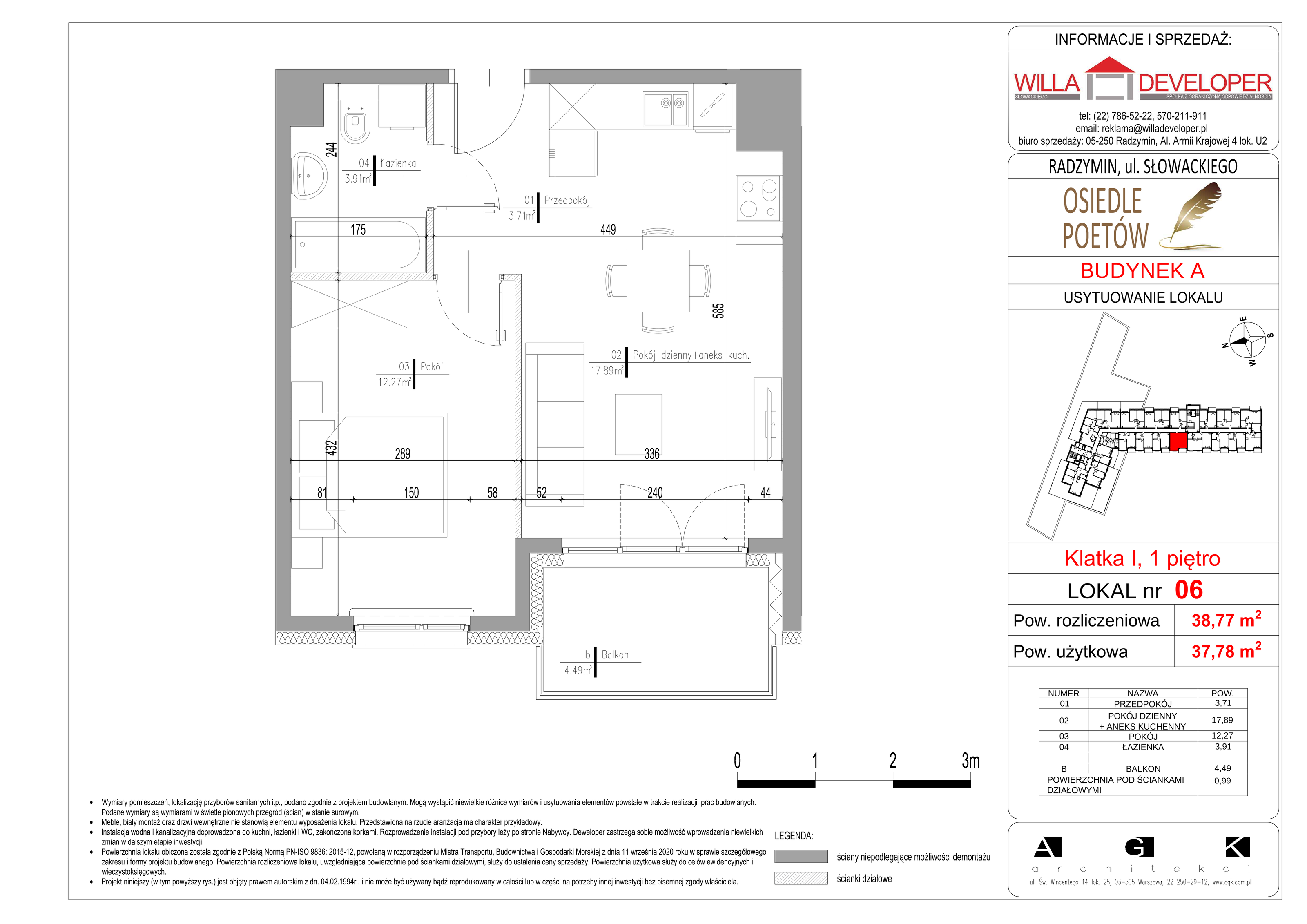 Mieszkanie 37,78 m², piętro 1, oferta nr 6, Osiedle Poetów, Radzymin, ul. Słowackiego-idx