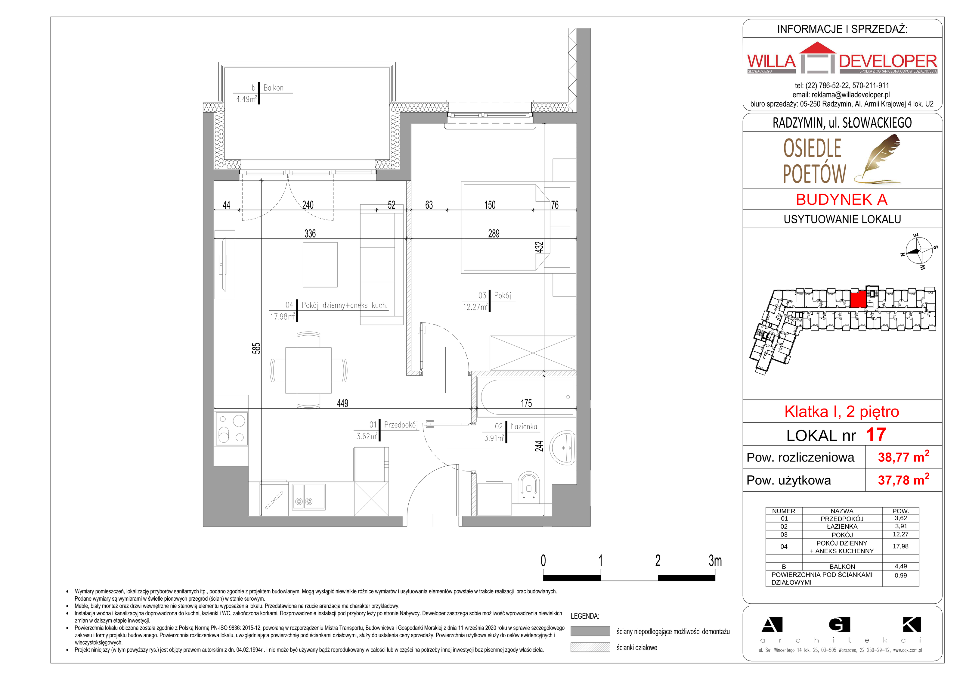 Mieszkanie 37,78 m², piętro 2, oferta nr 17, Osiedle Poetów, Radzymin, ul. Słowackiego-idx