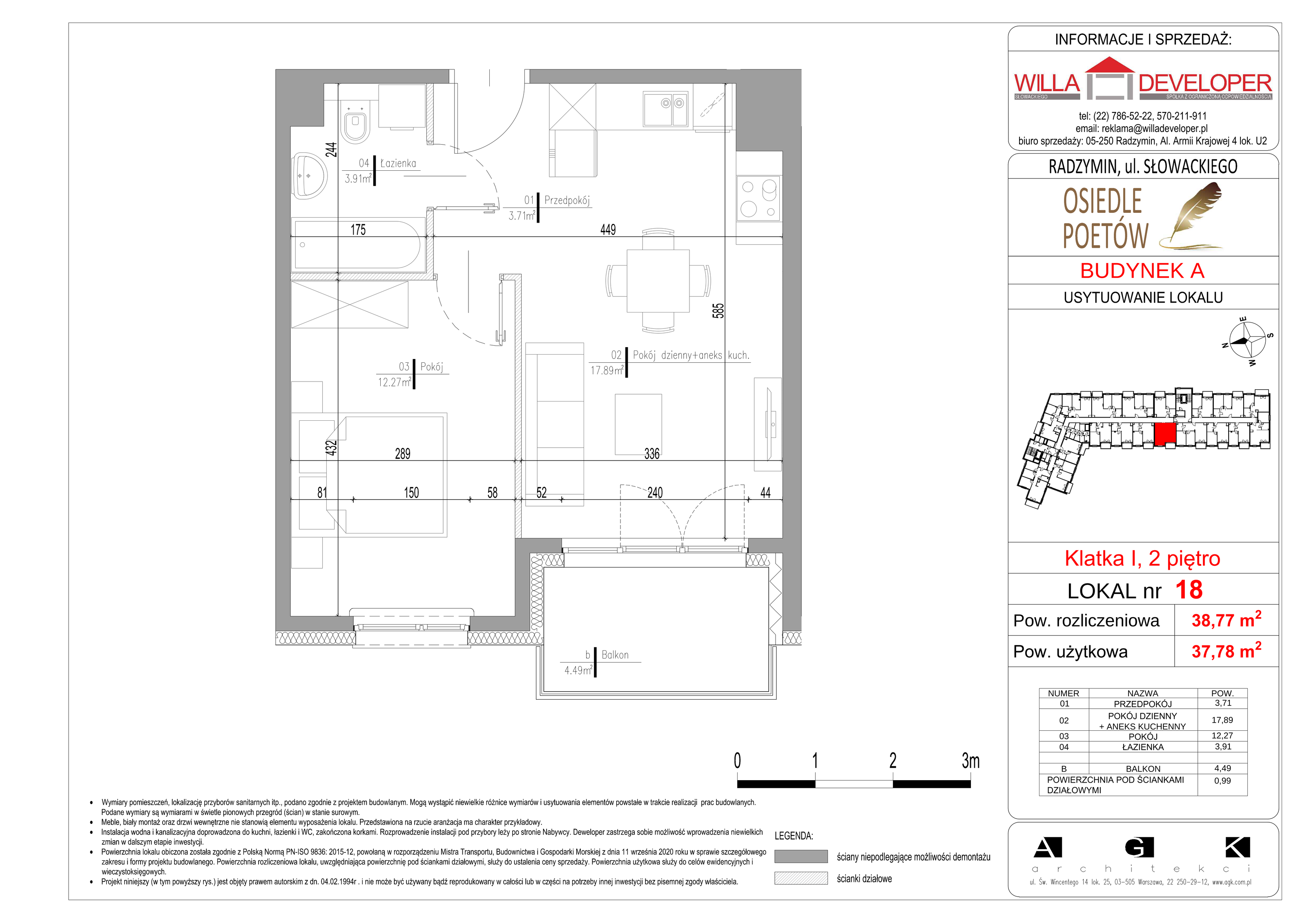 Mieszkanie 37,78 m², piętro 2, oferta nr 18, Osiedle Poetów, Radzymin, ul. Słowackiego-idx