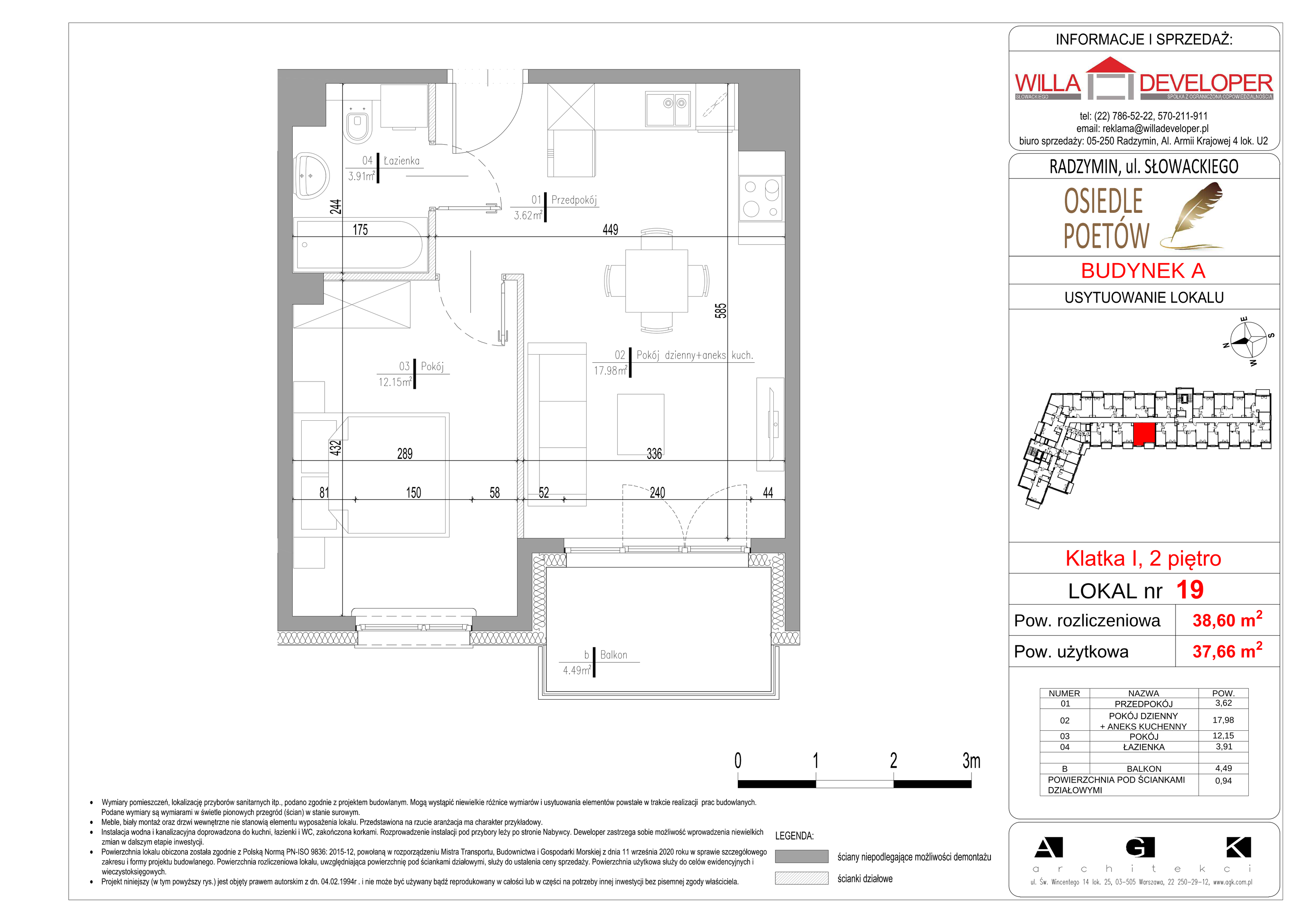 Mieszkanie 37,66 m², piętro 2, oferta nr 19, Osiedle Poetów, Radzymin, ul. Słowackiego-idx