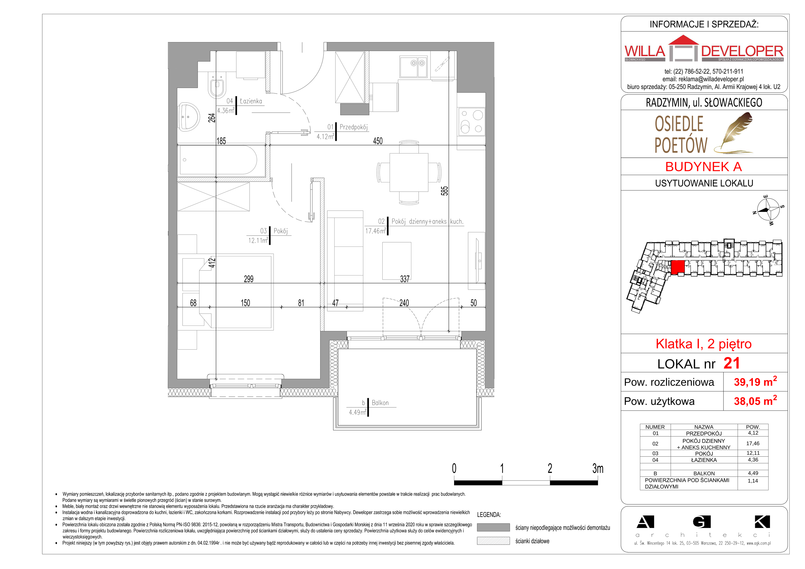 Mieszkanie 38,05 m², piętro 2, oferta nr 21, Osiedle Poetów, Radzymin, ul. Słowackiego-idx