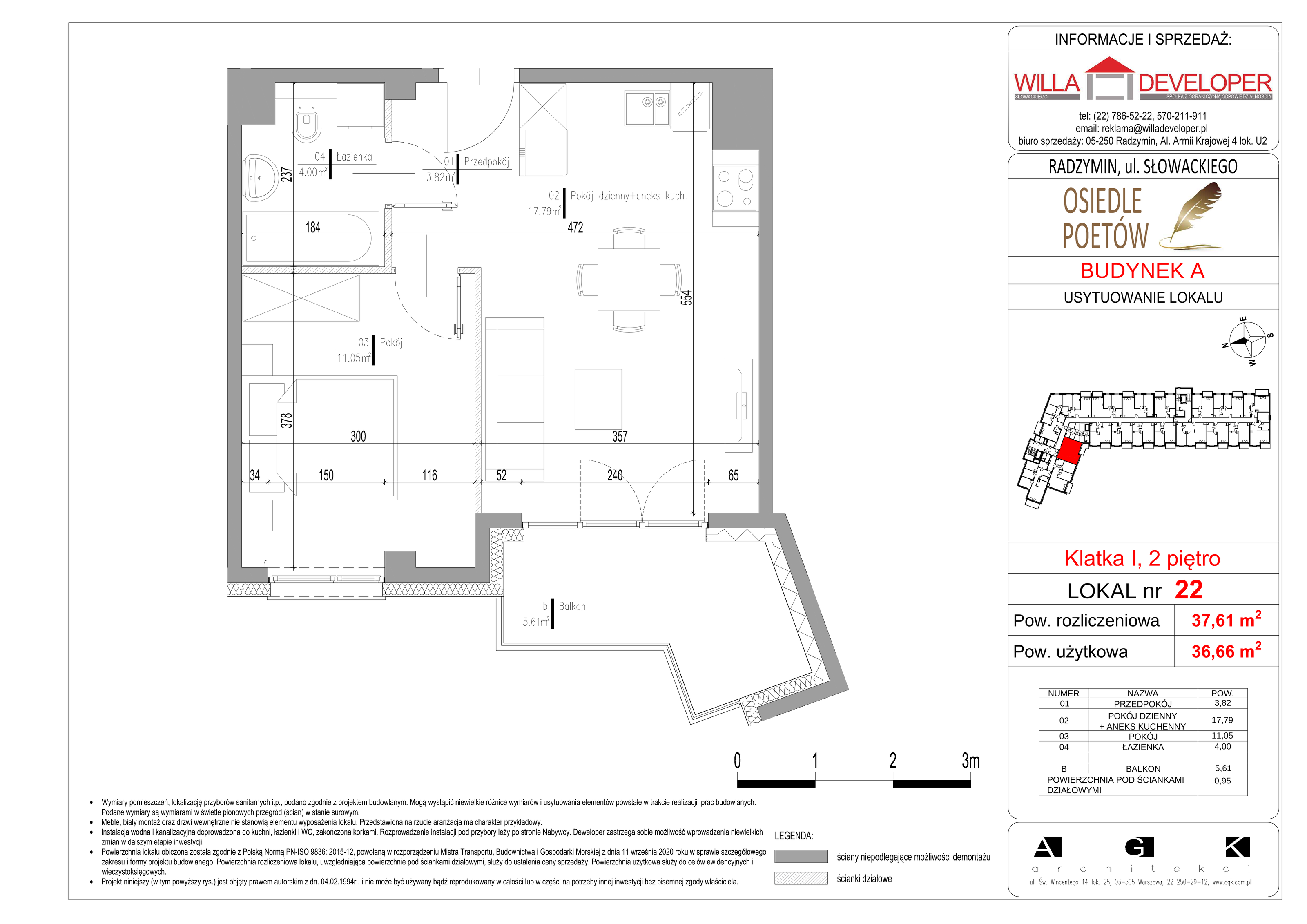 Mieszkanie 36,66 m², piętro 2, oferta nr 22, Osiedle Poetów, Radzymin, ul. Słowackiego-idx