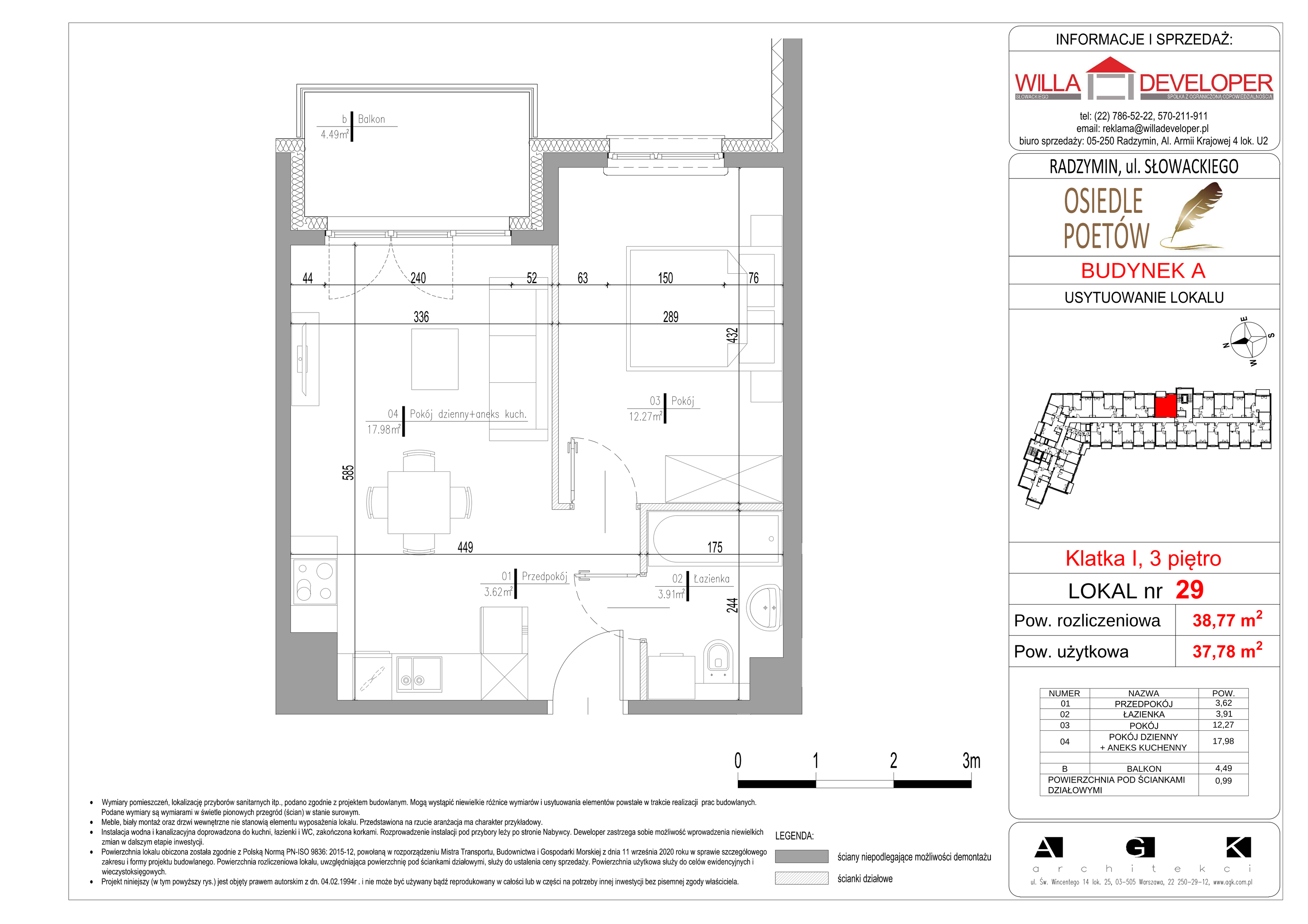 Mieszkanie 37,78 m², piętro 3, oferta nr 29, Osiedle Poetów, Radzymin, ul. Słowackiego-idx