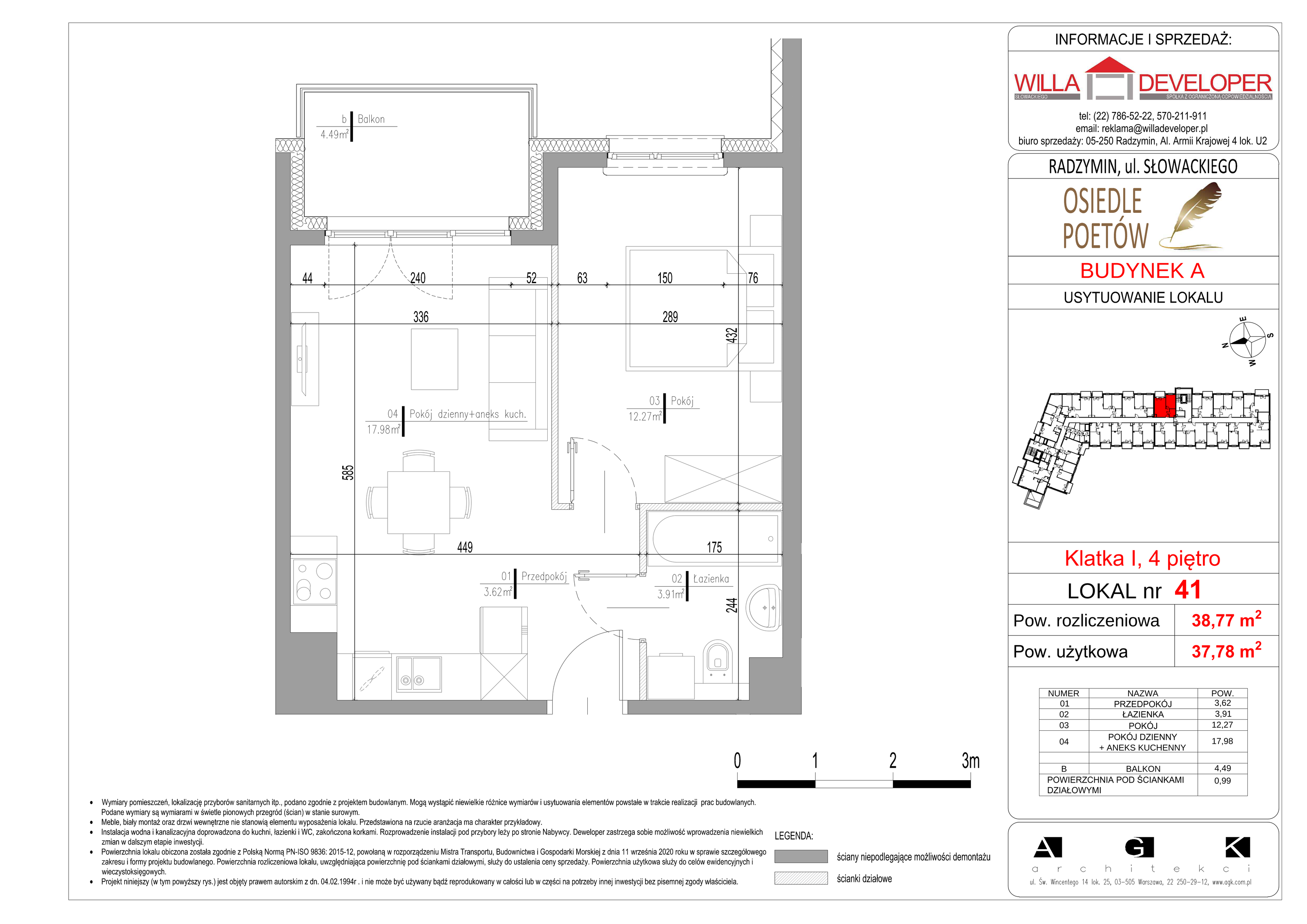 Mieszkanie 37,78 m², piętro 4, oferta nr 41, Osiedle Poetów, Radzymin, ul. Słowackiego-idx