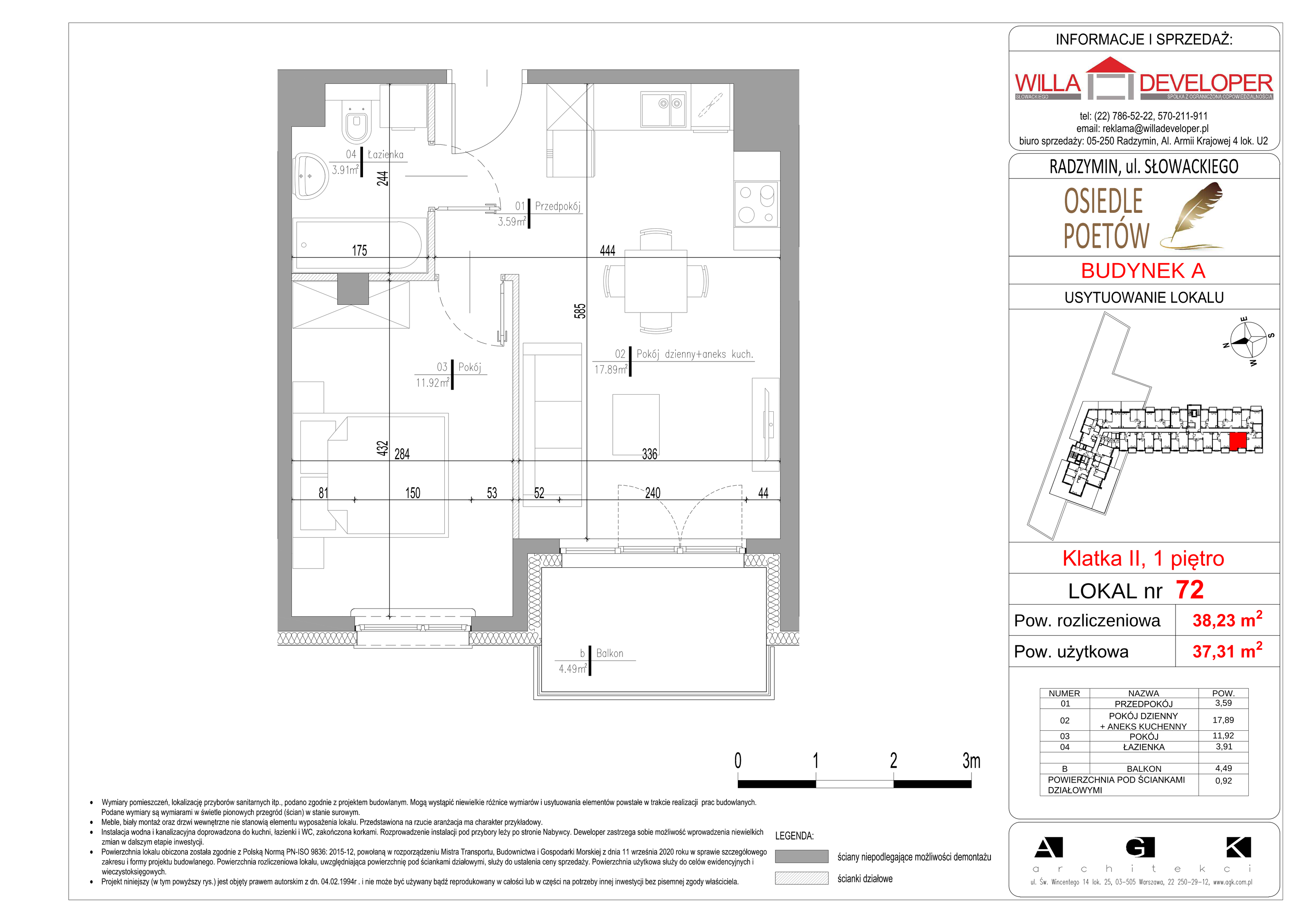 Mieszkanie 37,31 m², piętro 1, oferta nr 72, Osiedle Poetów, Radzymin, ul. Słowackiego-idx