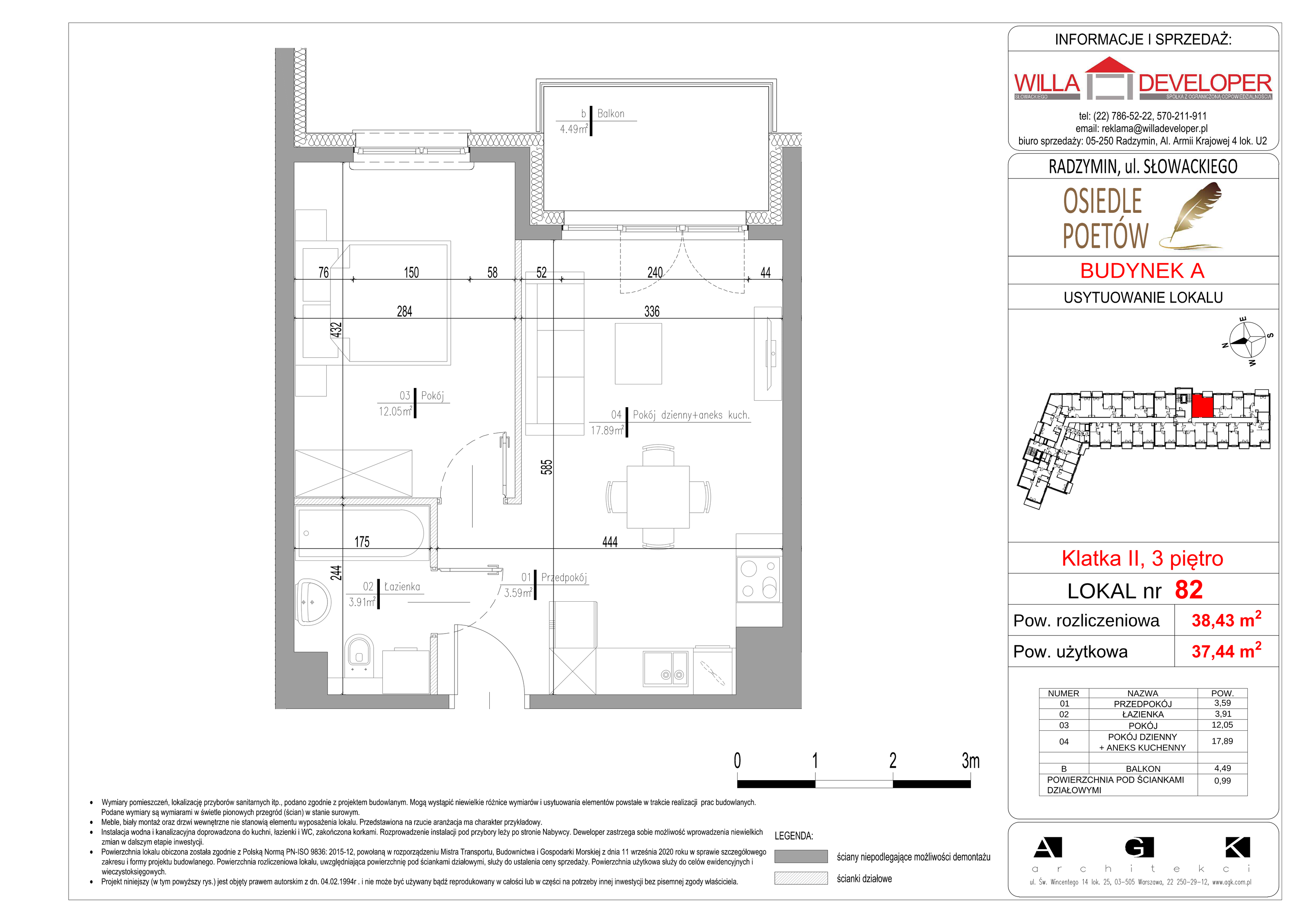 Mieszkanie 37,44 m², piętro 3, oferta nr 82, Osiedle Poetów, Radzymin, ul. Słowackiego-idx