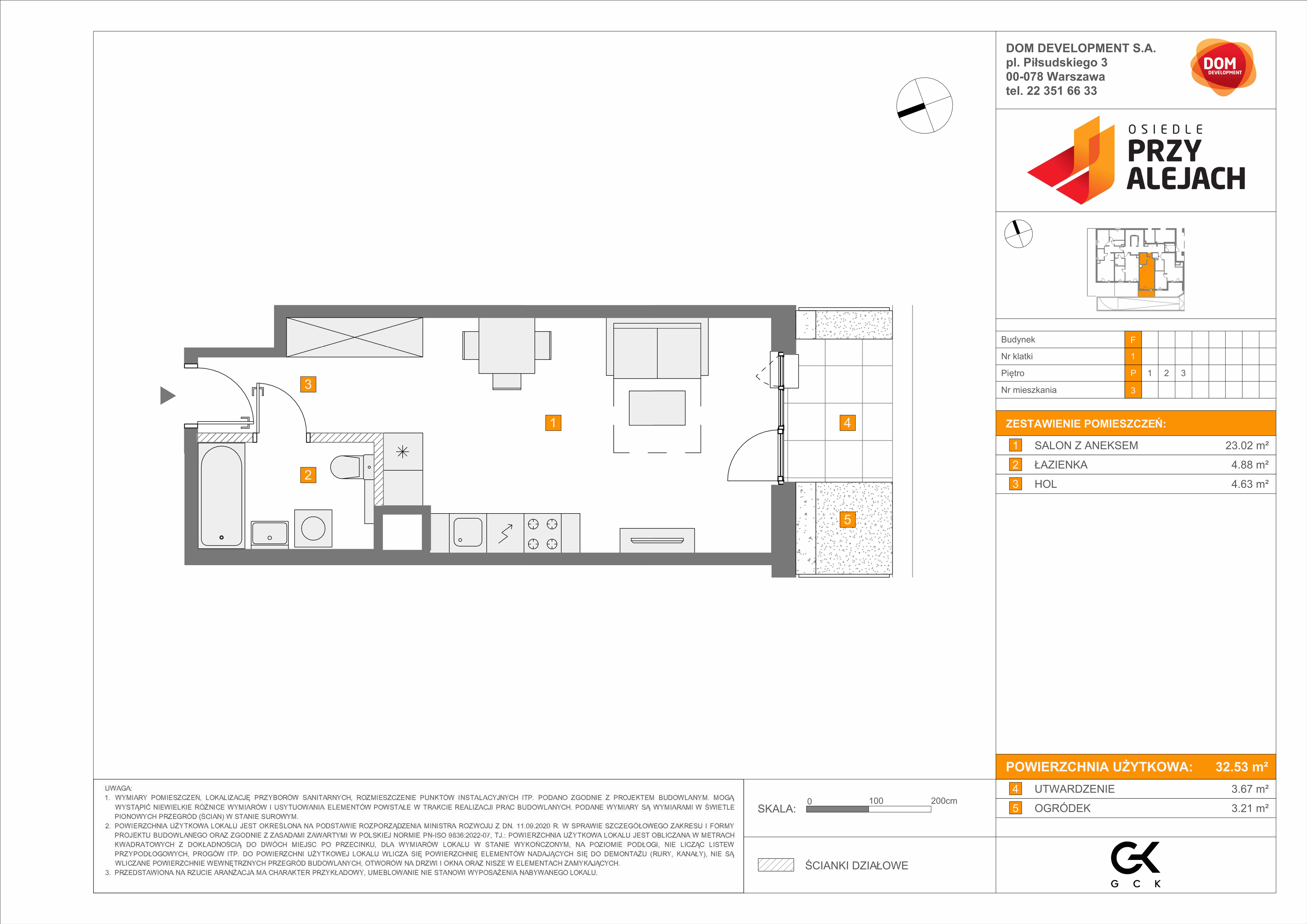 Mieszkanie 32,53 m², parter, oferta nr F/3, Osiedle przy Alejach, Warszawa, Włochy, Stare Włochy, Aleje Jerozolimskie 190-idx