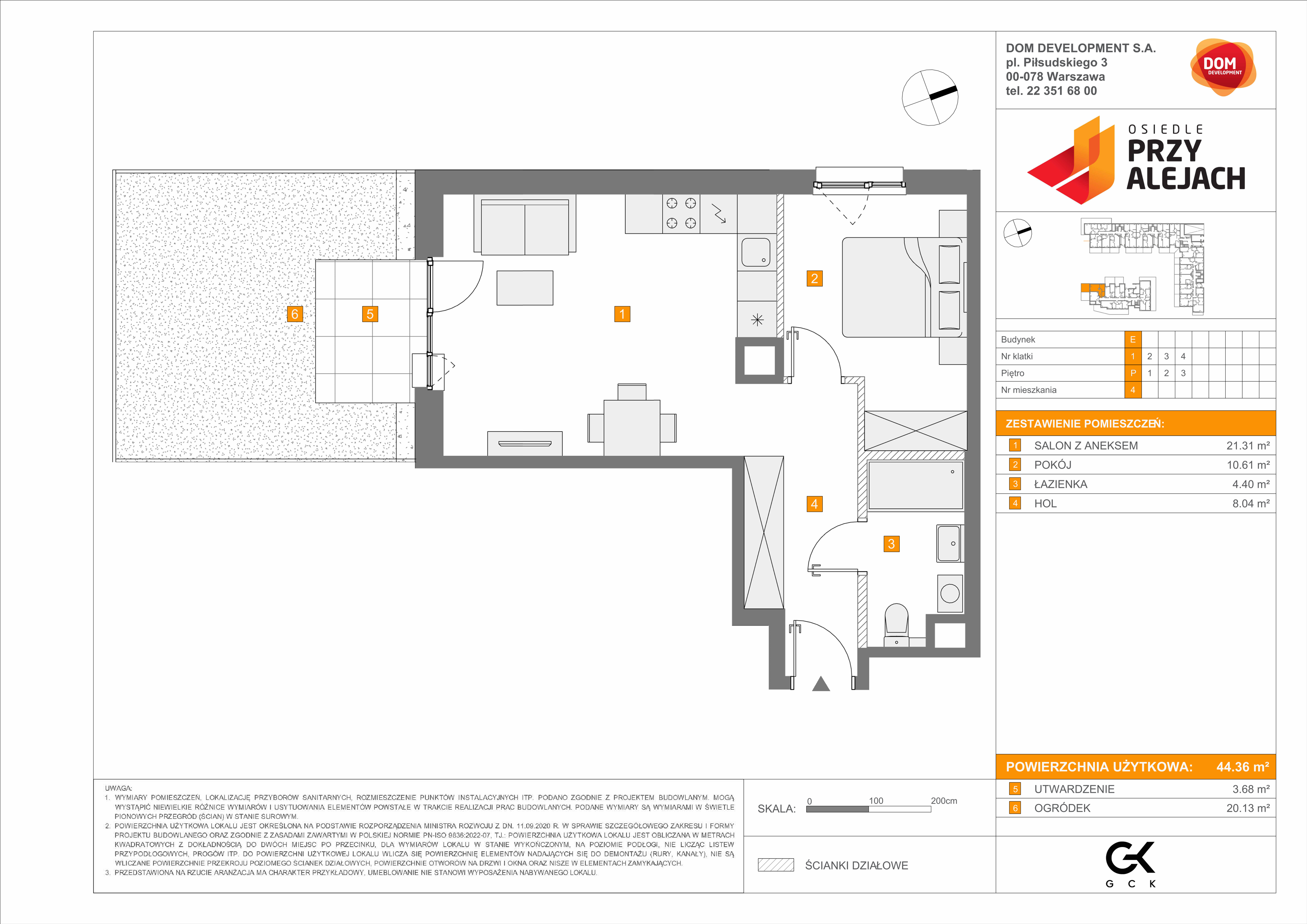 Mieszkanie 44,36 m², parter, oferta nr E/4, Osiedle przy Alejach, Warszawa, Włochy, Stare Włochy, Aleje Jerozolimskie 190-idx