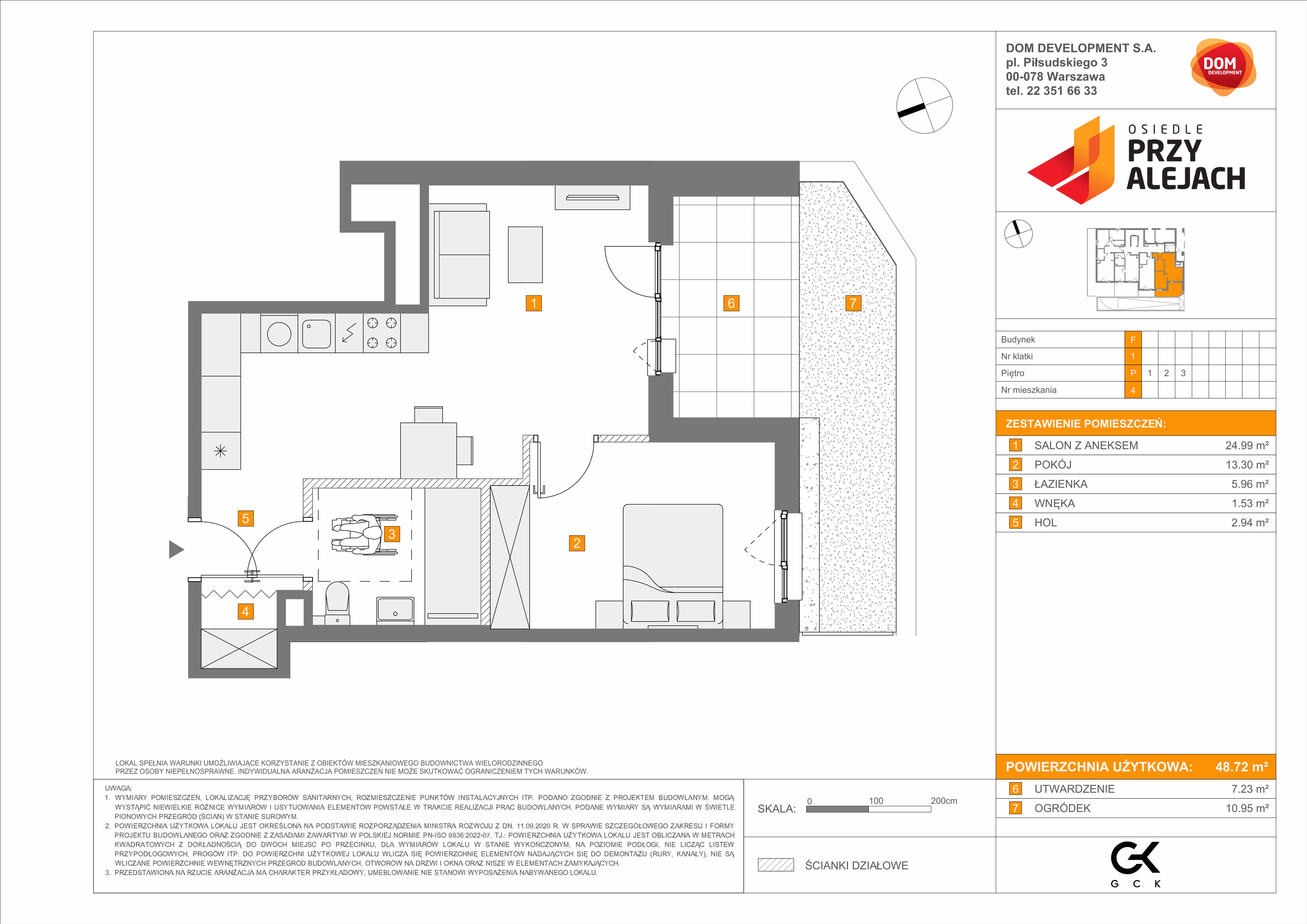 Mieszkanie 48,72 m², parter, oferta nr F/4, Osiedle przy Alejach, Warszawa, Włochy, Stare Włochy, Aleje Jerozolimskie 190-idx