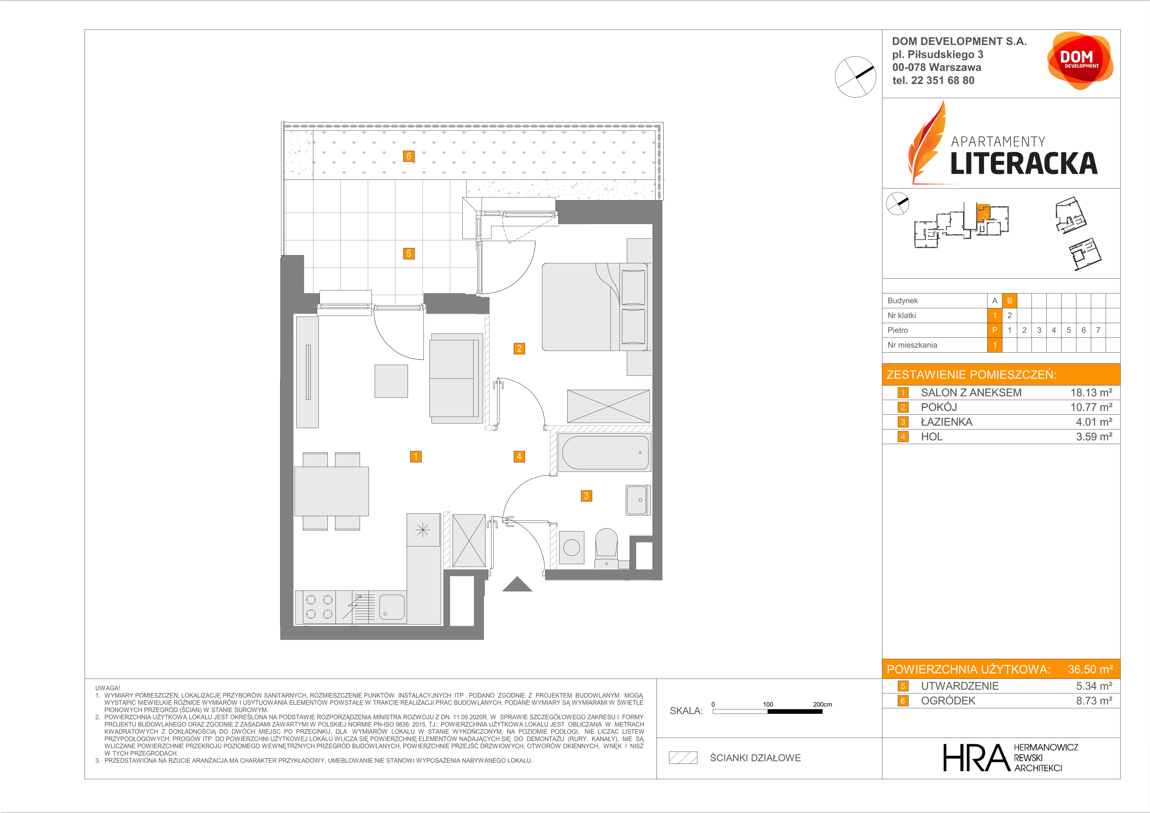 Mieszkanie 36,50 m², parter, oferta nr B/1, Apartamenty Literacka, Warszawa, Bielany, Piaski, ul. Literacka-idx