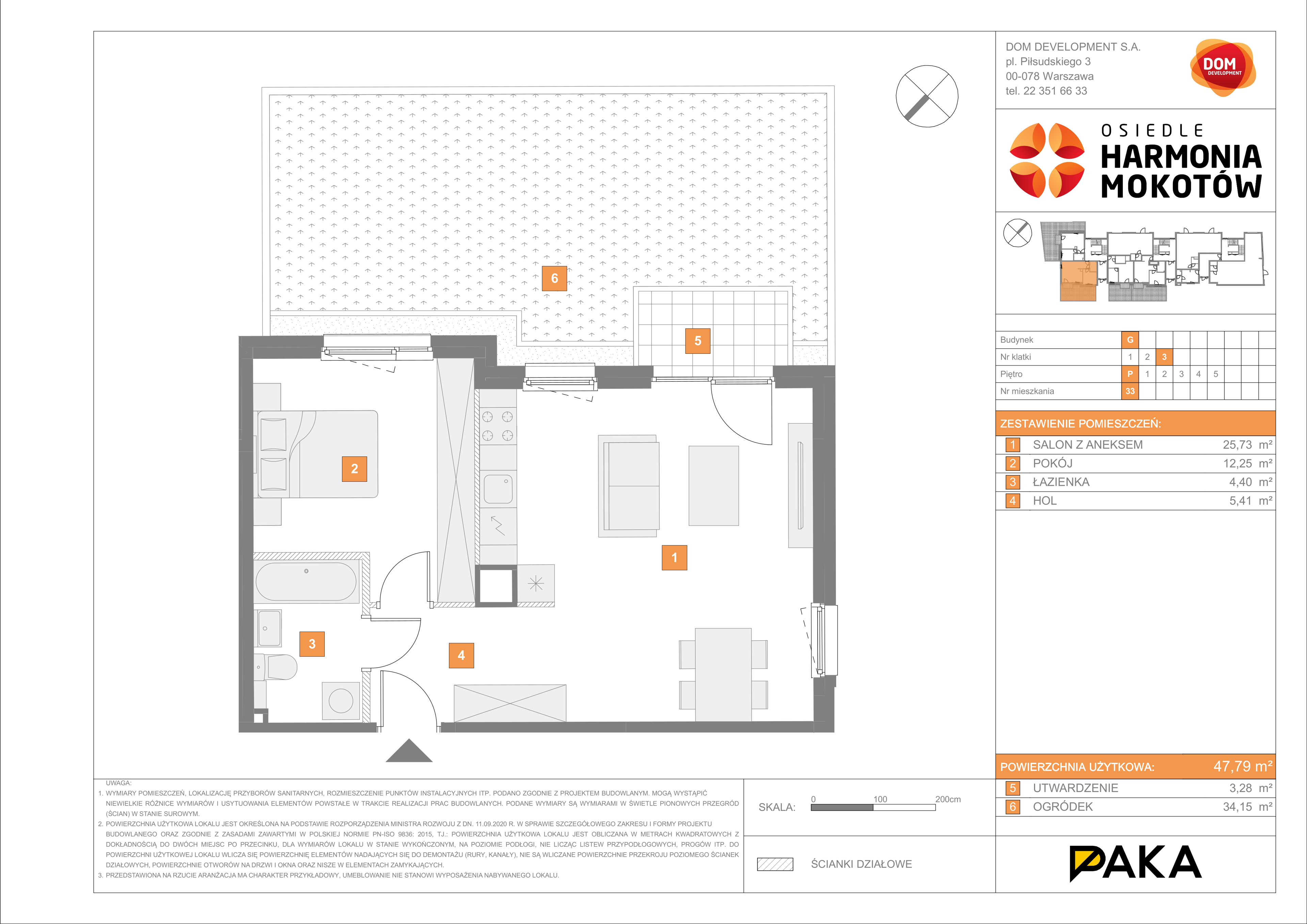 Mieszkanie 47,79 m², parter, oferta nr G/33, Harmonia Mokotów, Warszawa, Mokotów, Siekierki, al. Polski Walczącej / Józefa Becka-idx