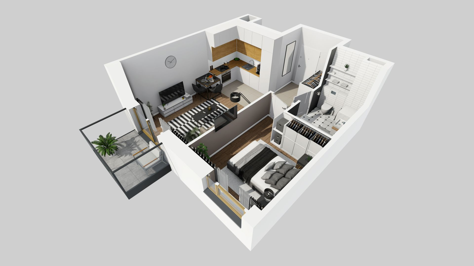 Mieszkanie 38,24 m², piętro 3, oferta nr D/121, Apartamenty Rudnickiego, Warszawa, Bielany, Piaski, ul. Rudnickiego 7-idx