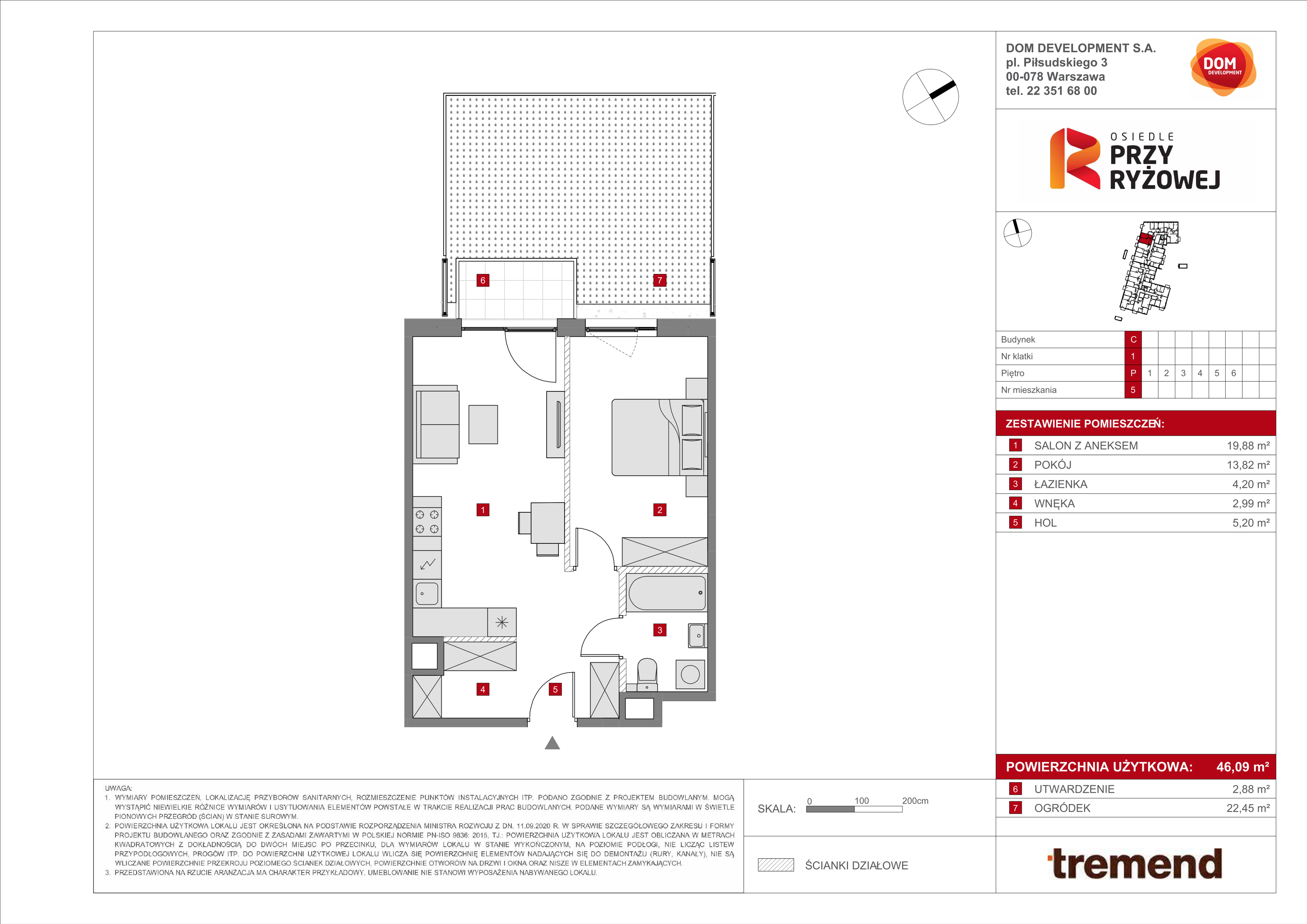 Mieszkanie 46,09 m², parter, oferta nr C/5, Osiedle przy Ryżowej, Warszawa, Ursus, Skorosze, ul. Ryżowa 62-idx