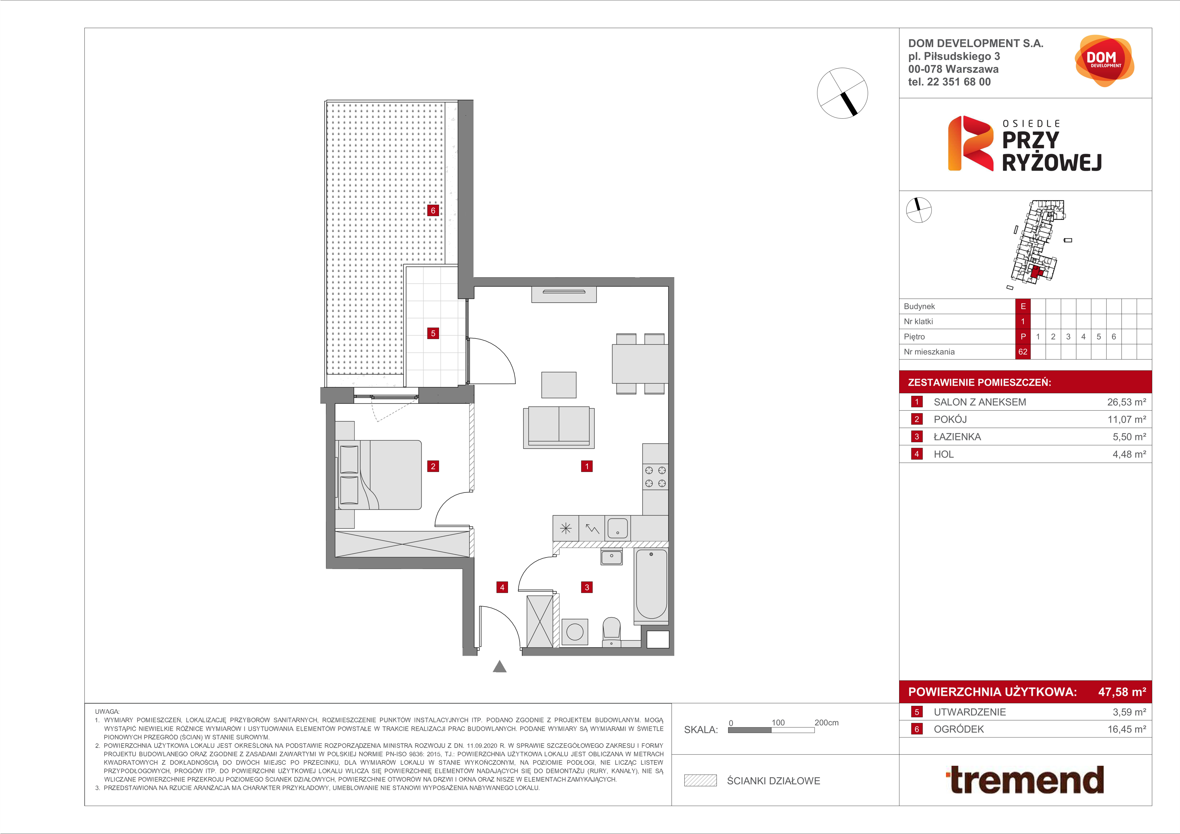 Mieszkanie 47,58 m², parter, oferta nr E/62, Osiedle przy Ryżowej, Warszawa, Ursus, Skorosze, ul. Ryżowa 62-idx