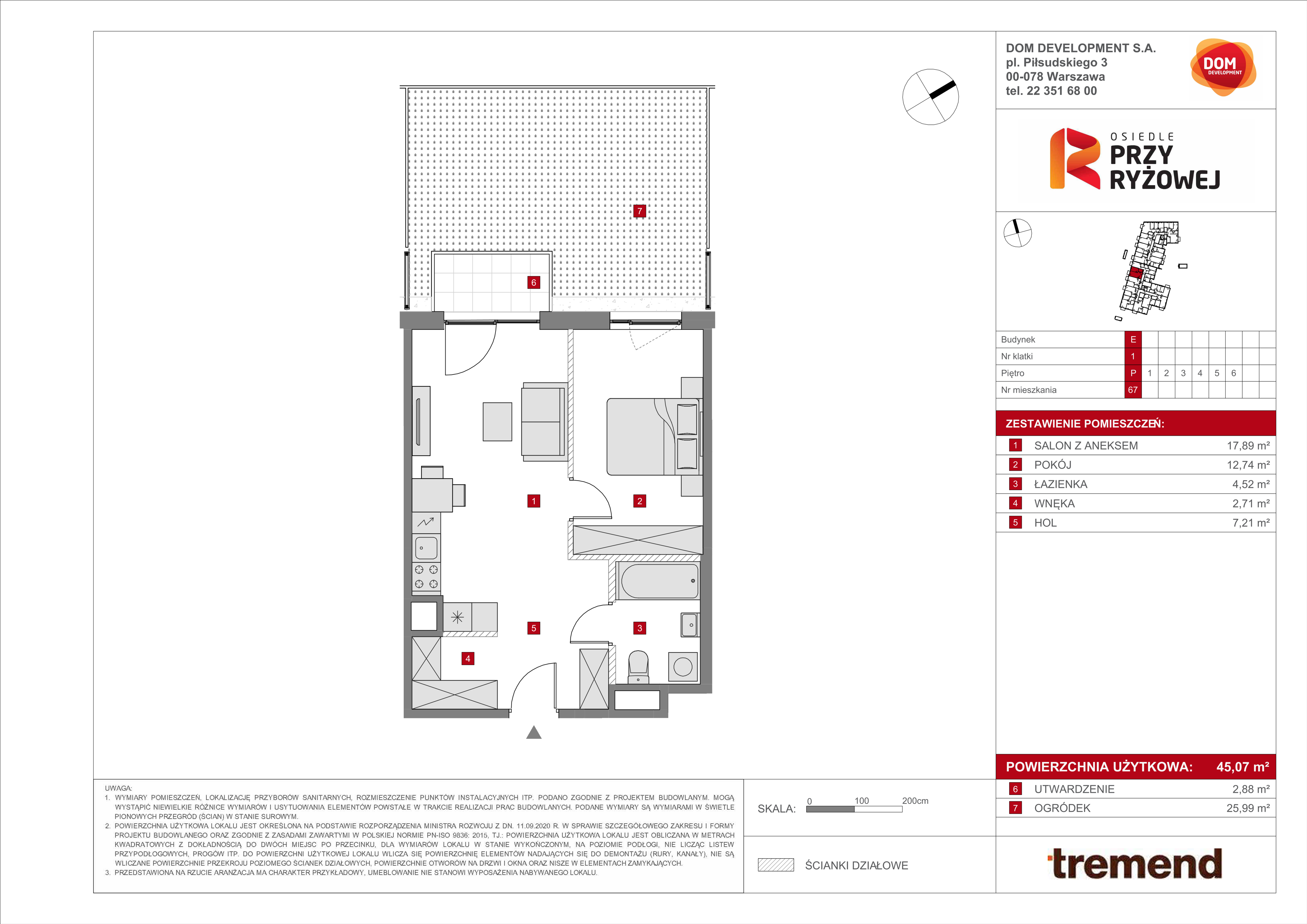 Mieszkanie 45,07 m², parter, oferta nr E/67, Osiedle przy Ryżowej, Warszawa, Ursus, Skorosze, ul. Ryżowa 62-idx