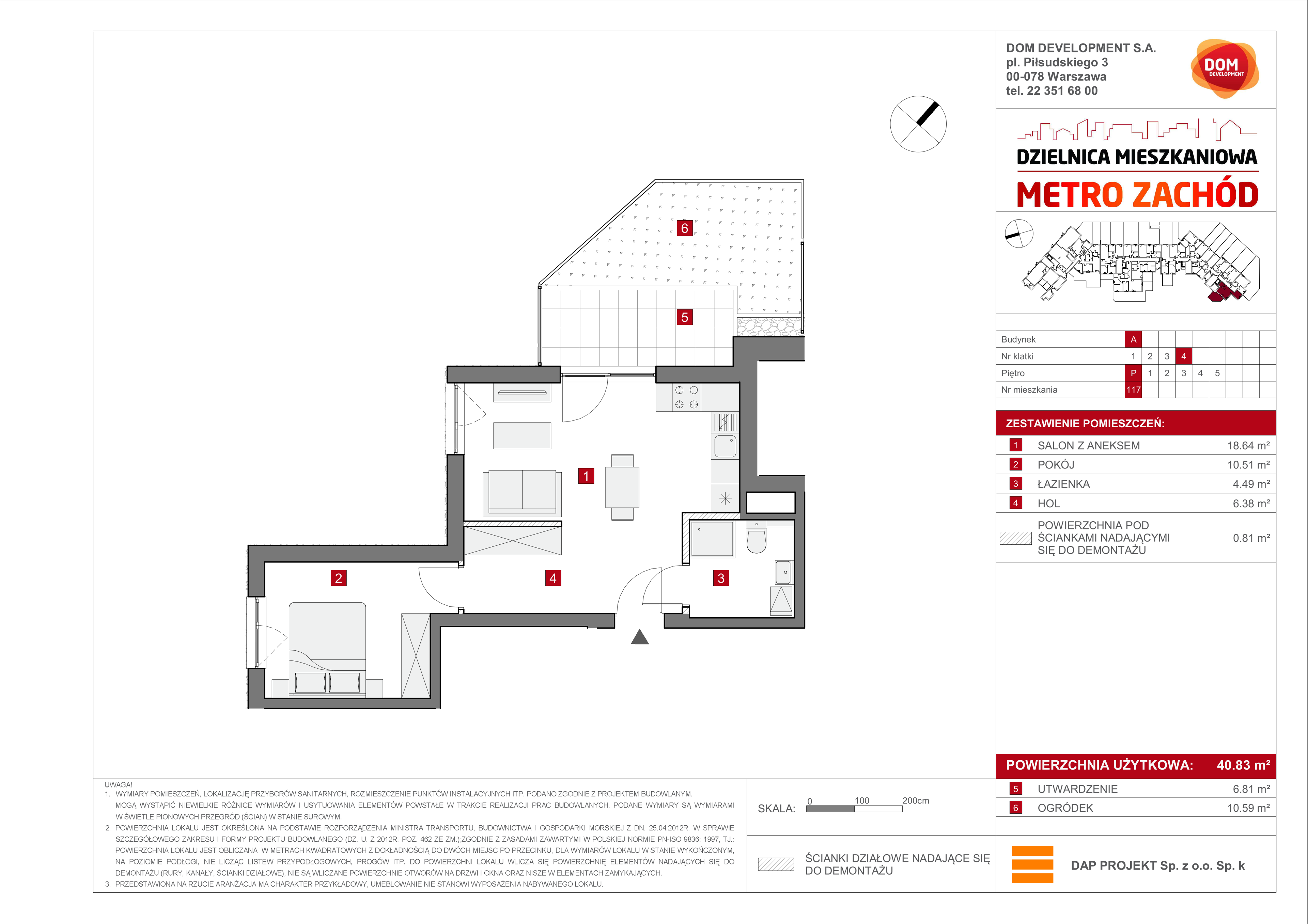 Mieszkanie 40,83 m², parter, oferta nr A/117, Metro Zachód, Warszawa, Bemowo, Chrzanów, ul. Szeligowska-idx