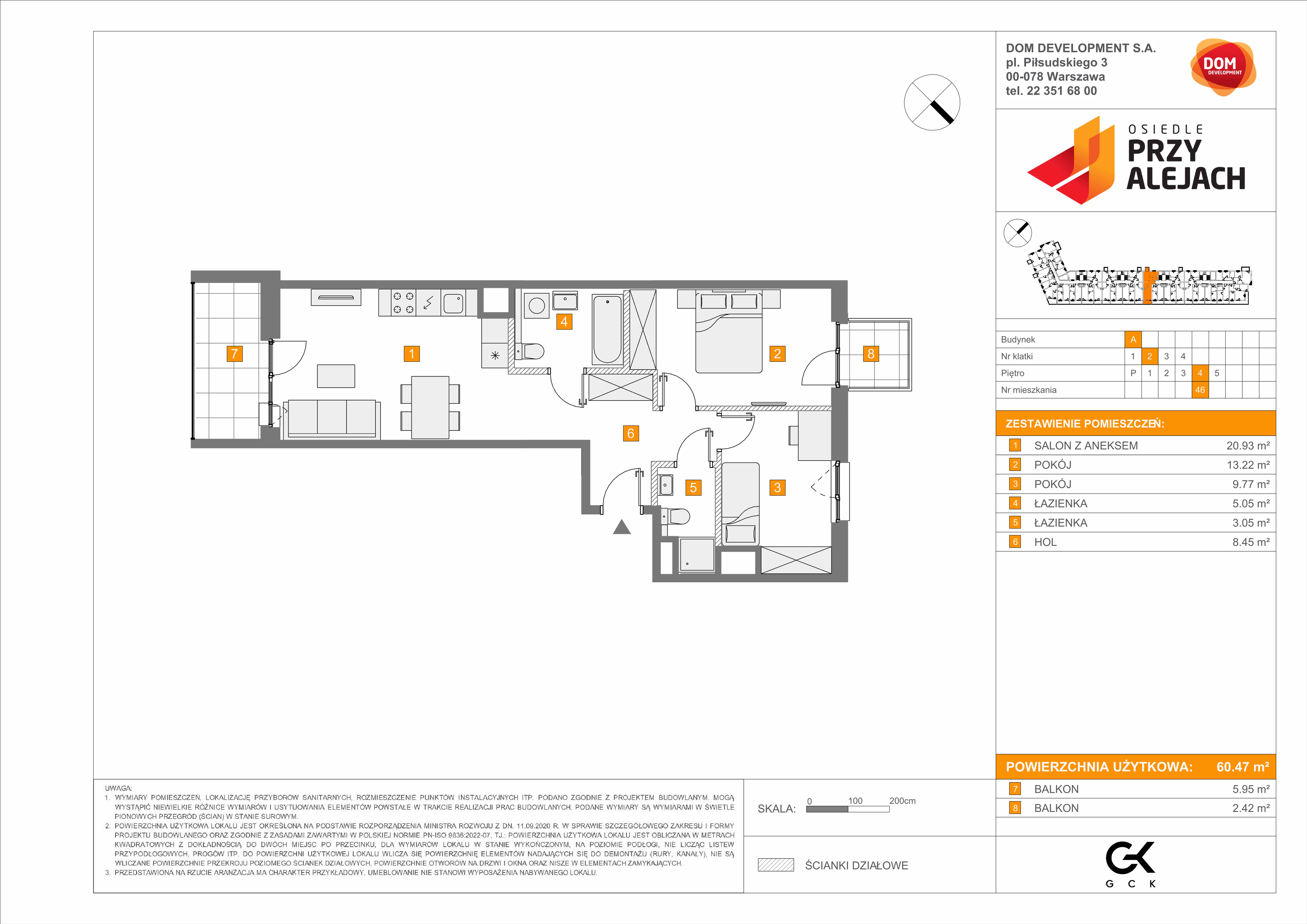 Mieszkanie 60,47 m², piętro 4, oferta nr A/46, Osiedle przy Alejach, Warszawa, Włochy, Stare Włochy, Aleje Jerozolimskie 190-idx