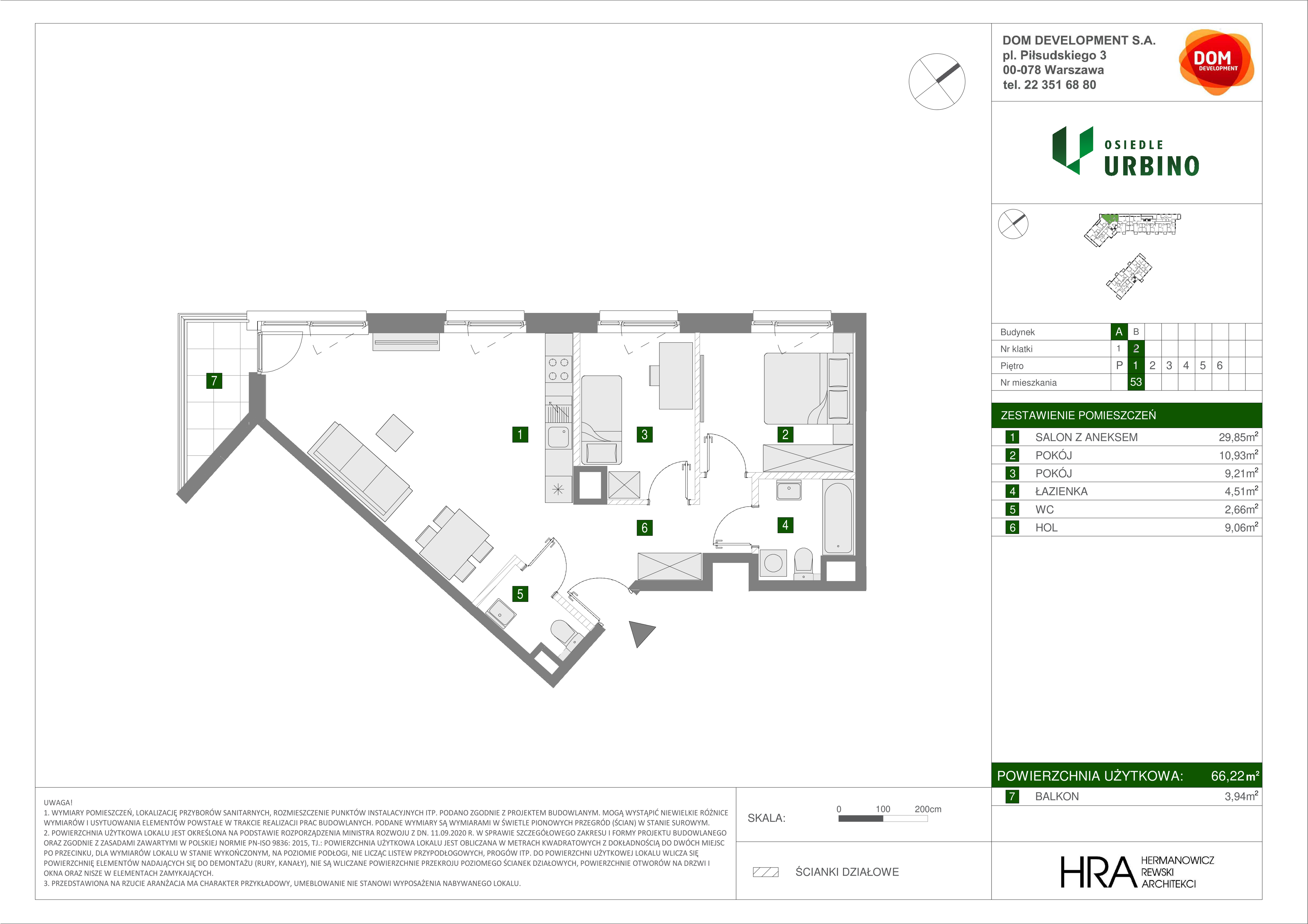 Mieszkanie 66,22 m², piętro 1, oferta nr A/53, Osiedle Urbino, Warszawa, Włochy, Raków, ul. Równoległa-idx