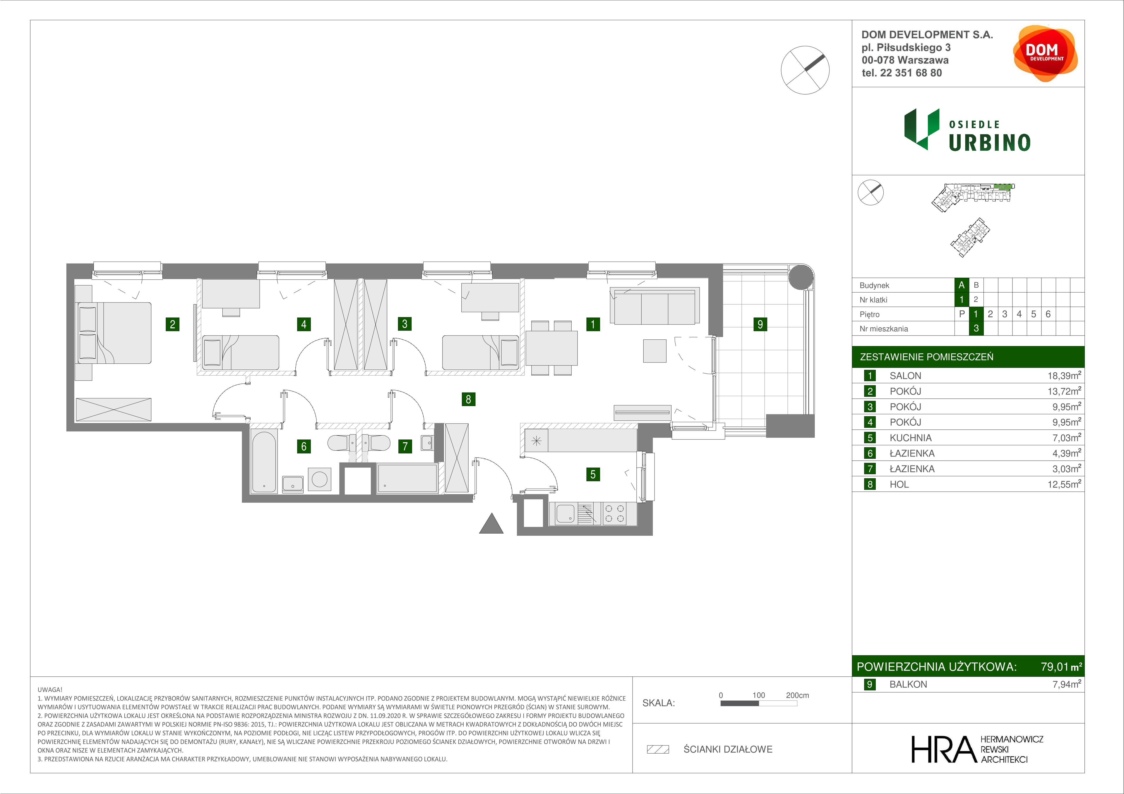 Mieszkanie 79,01 m², piętro 1, oferta nr A/3, Osiedle Urbino, Warszawa, Włochy, Raków, ul. Równoległa-idx