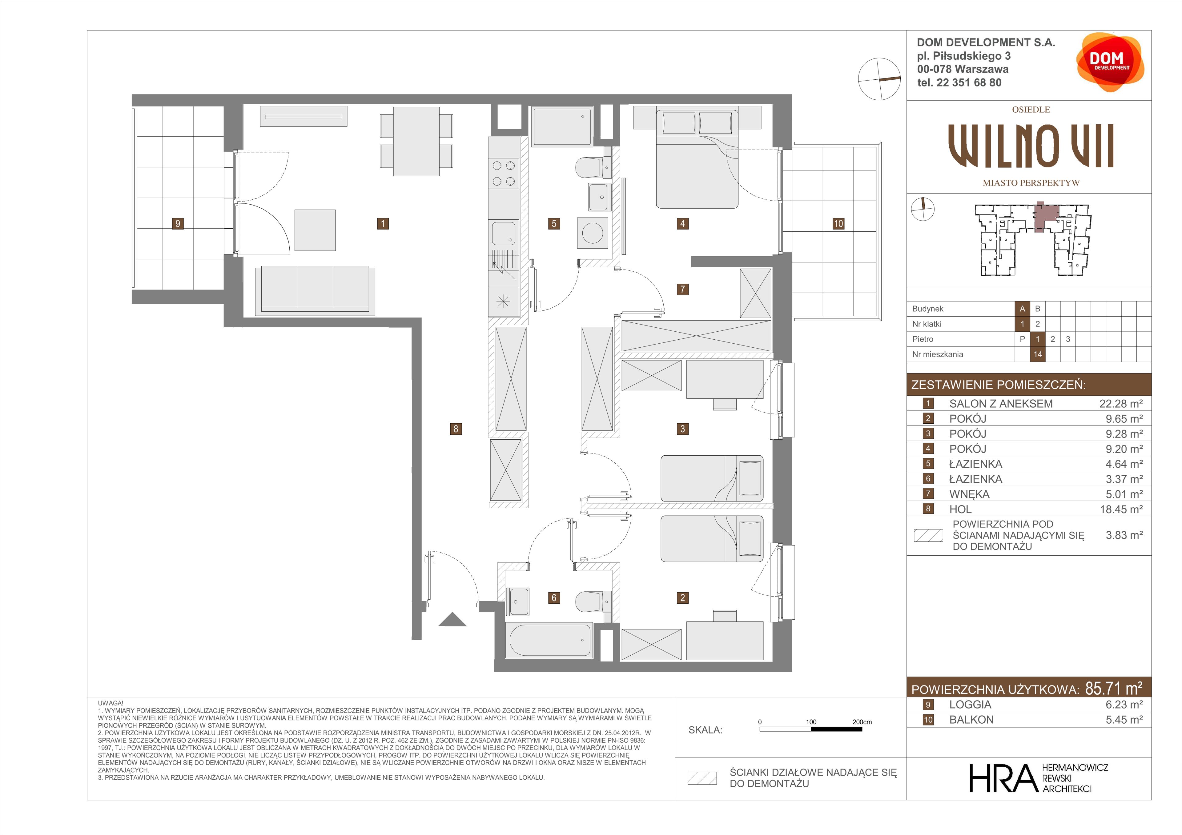 Mieszkanie 85,71 m², piętro 1, oferta nr A/14, Osiedle Wilno, Warszawa, Targówek, Elsnerów, ul. Wierna-idx