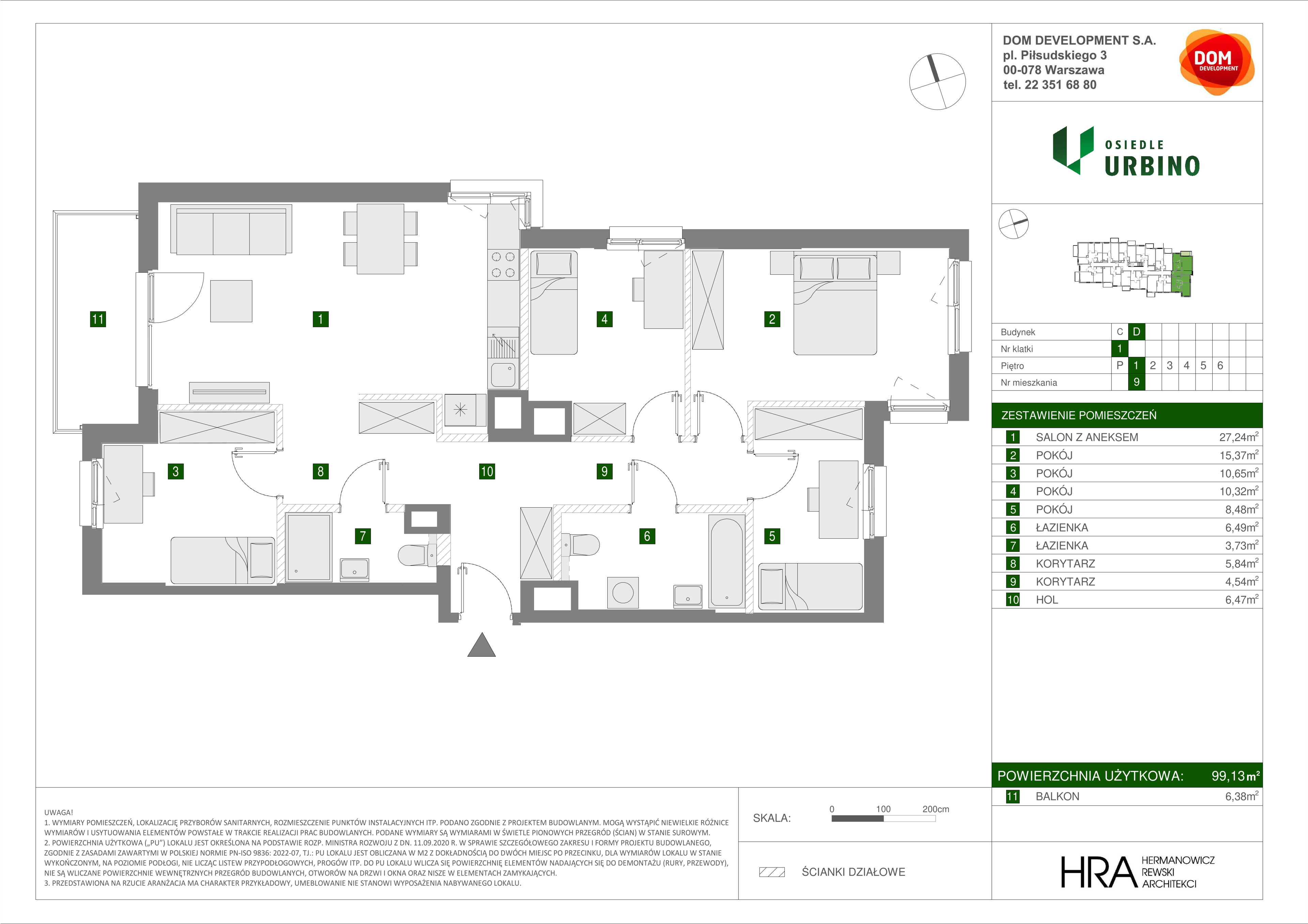 Mieszkanie 99,13 m², piętro 1, oferta nr D/9, Osiedle Urbino, Warszawa, Włochy, Raków, ul. Równoległa-idx