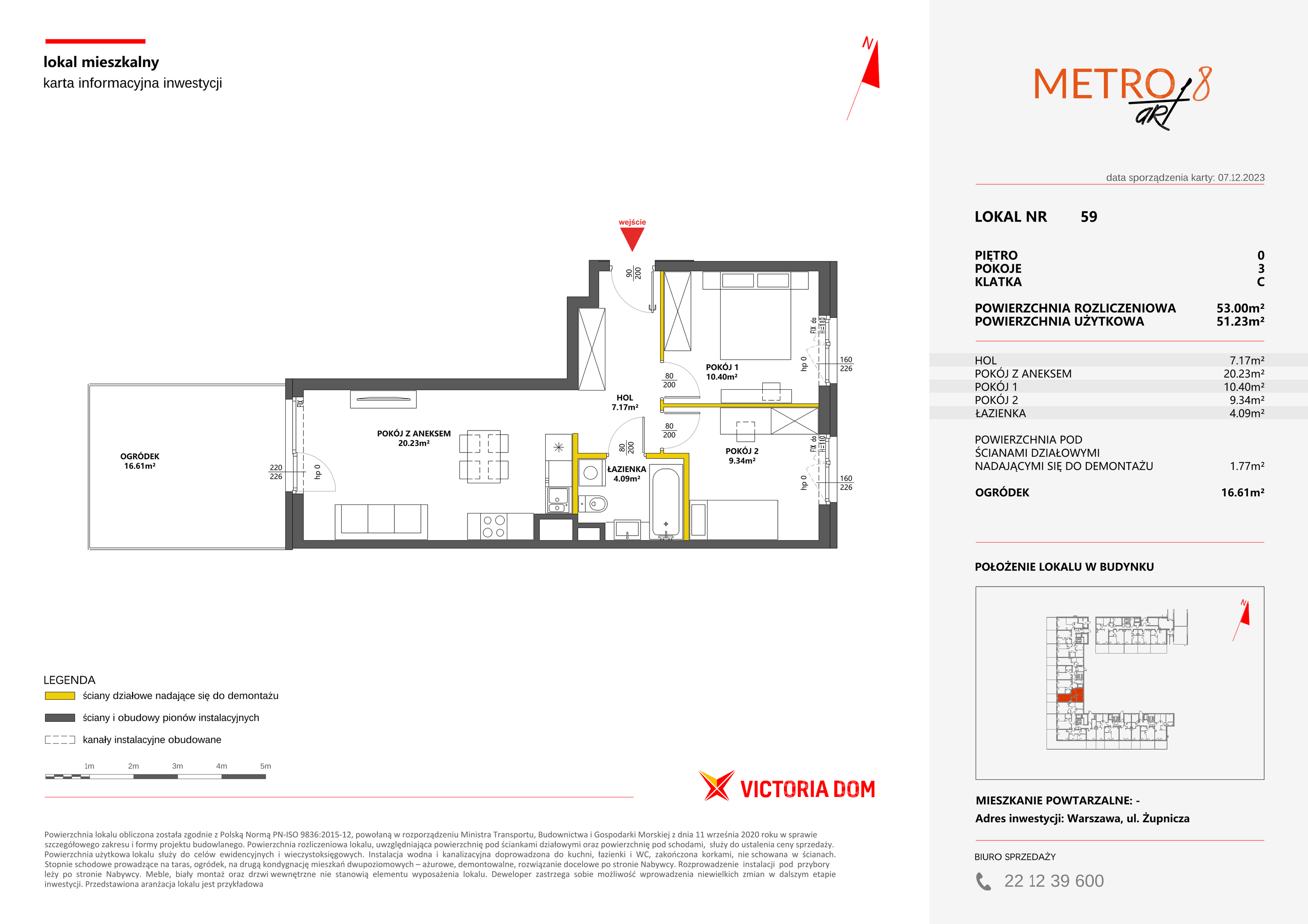 Mieszkanie 53,00 m², parter, oferta nr VIII/59, Metro Art 8, Warszawa, Praga Południe, Kamionek, ul. Żupnicza-idx