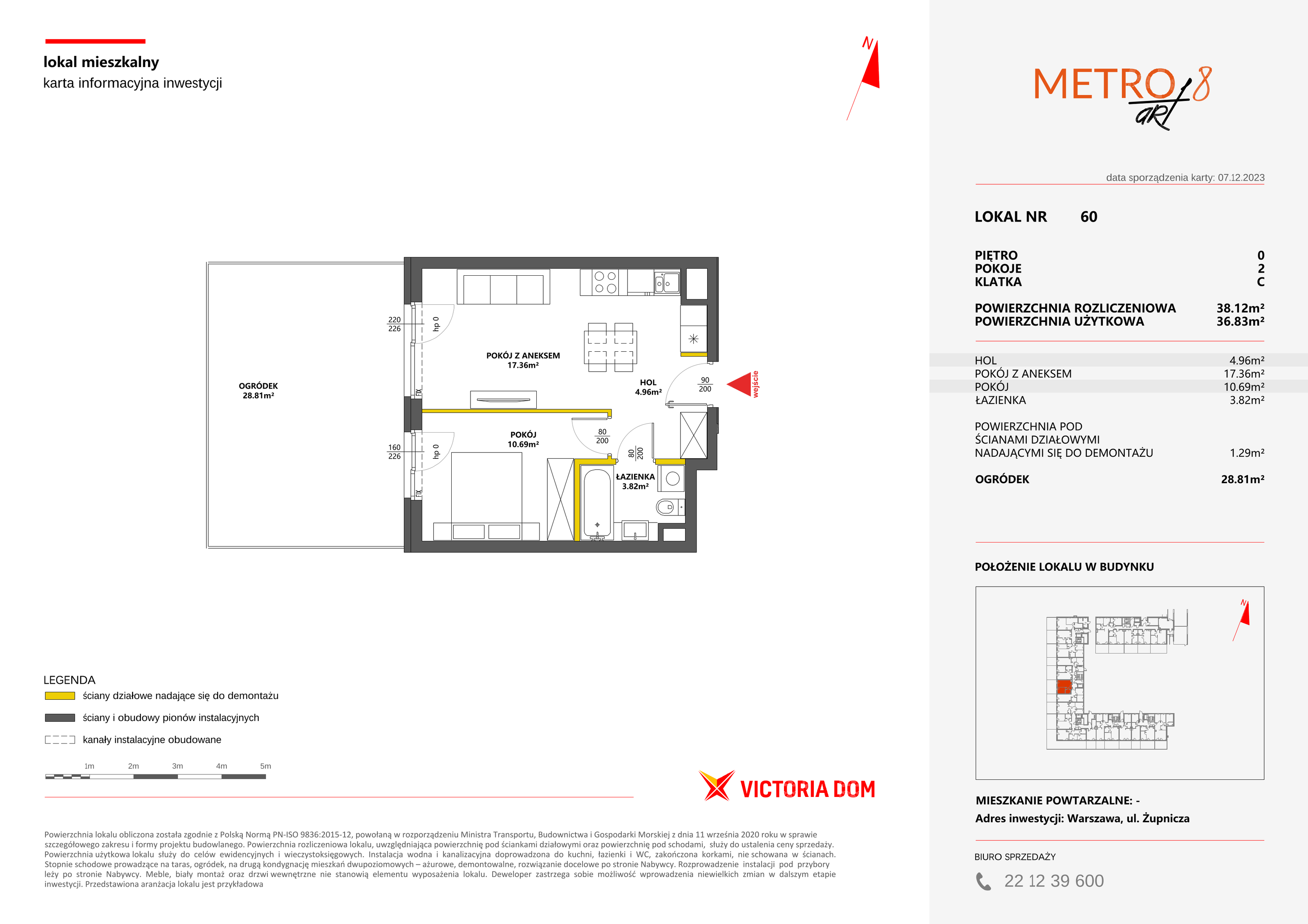 Mieszkanie 38,12 m², parter, oferta nr VIII/60, Metro Art 8, Warszawa, Praga Południe, Kamionek, ul. Żupnicza-idx