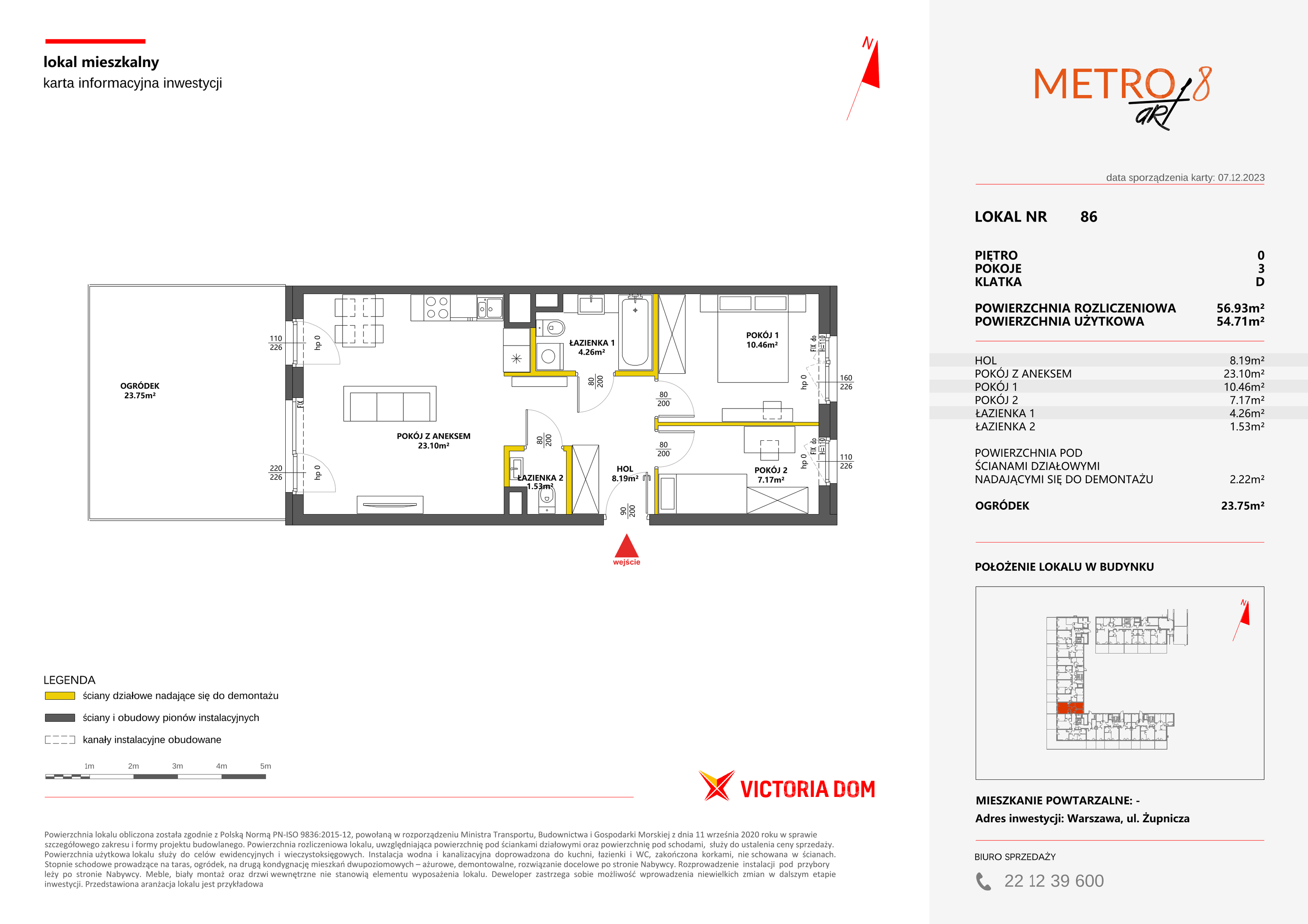 Mieszkanie 56,93 m², parter, oferta nr VIII/86, Metro Art 8, Warszawa, Praga Południe, Kamionek, ul. Żupnicza-idx