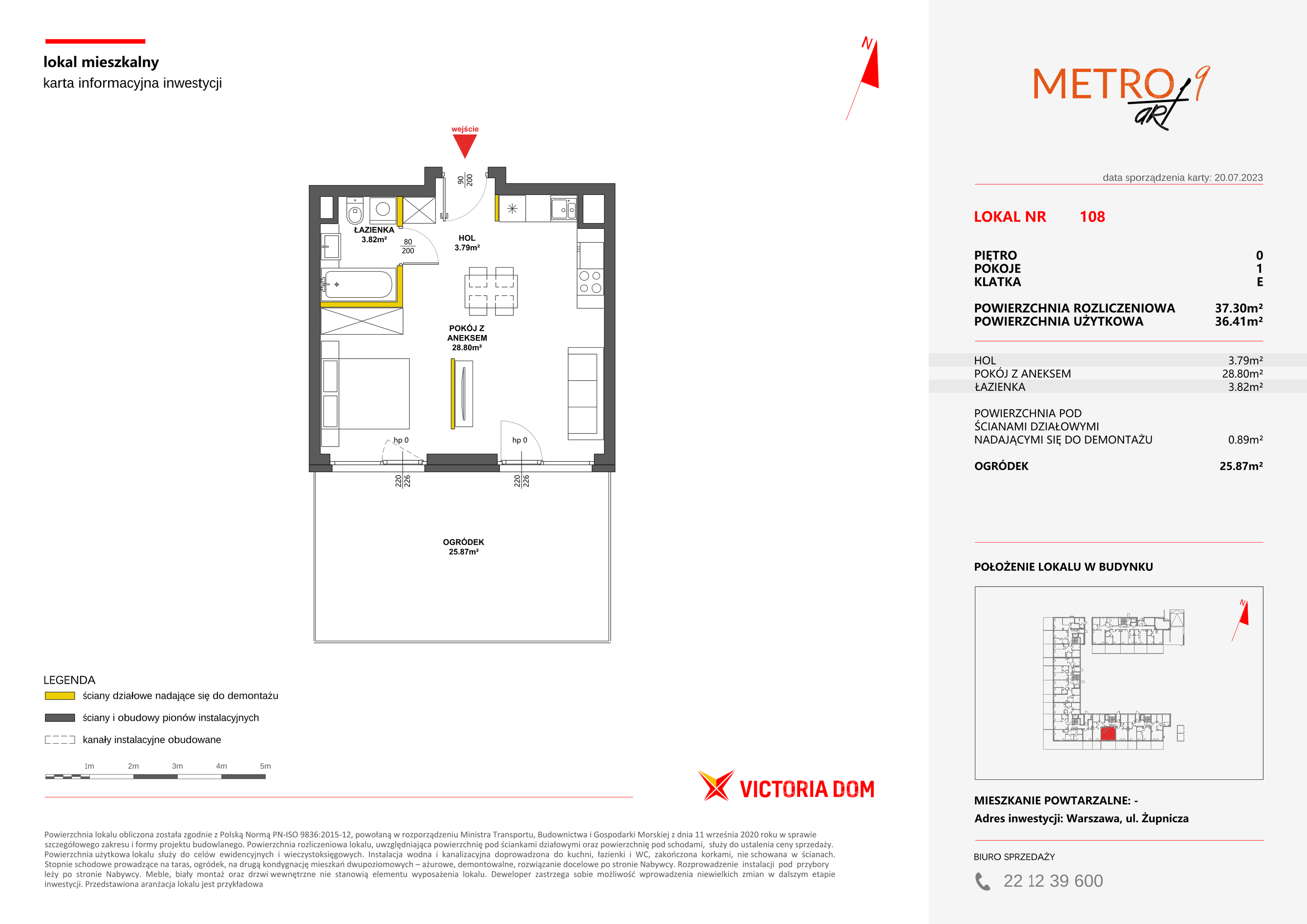 Mieszkanie 37,30 m², parter, oferta nr IX/108, Metro Art, Warszawa, Praga Południe, Kamionek, ul. Żupnicza-idx