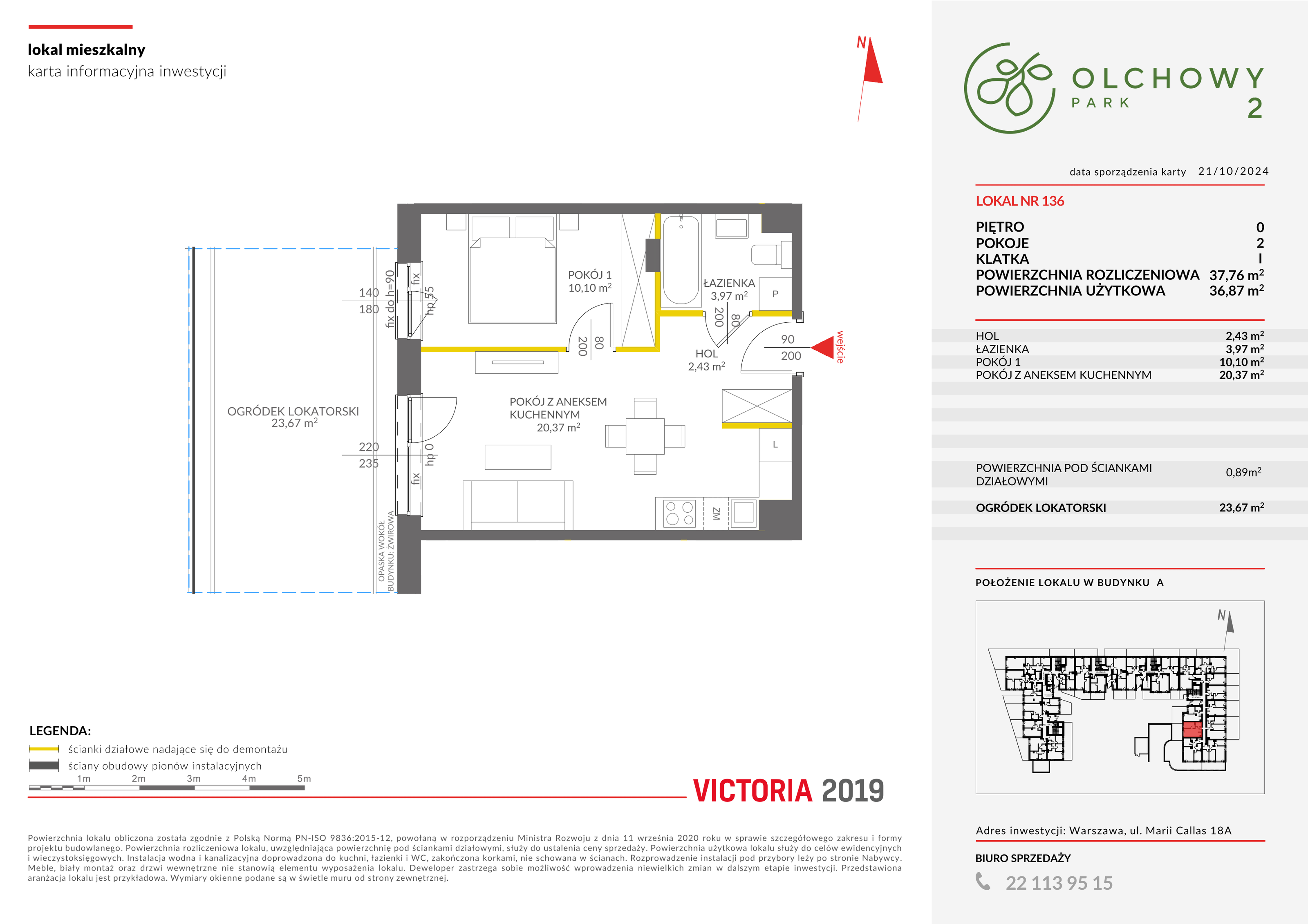 Mieszkanie 37,76 m², parter, oferta nr II/A136, Olchowy Park 2, Warszawa, Białołęka, Kobiałka, ul. Marii Callas 18-idx