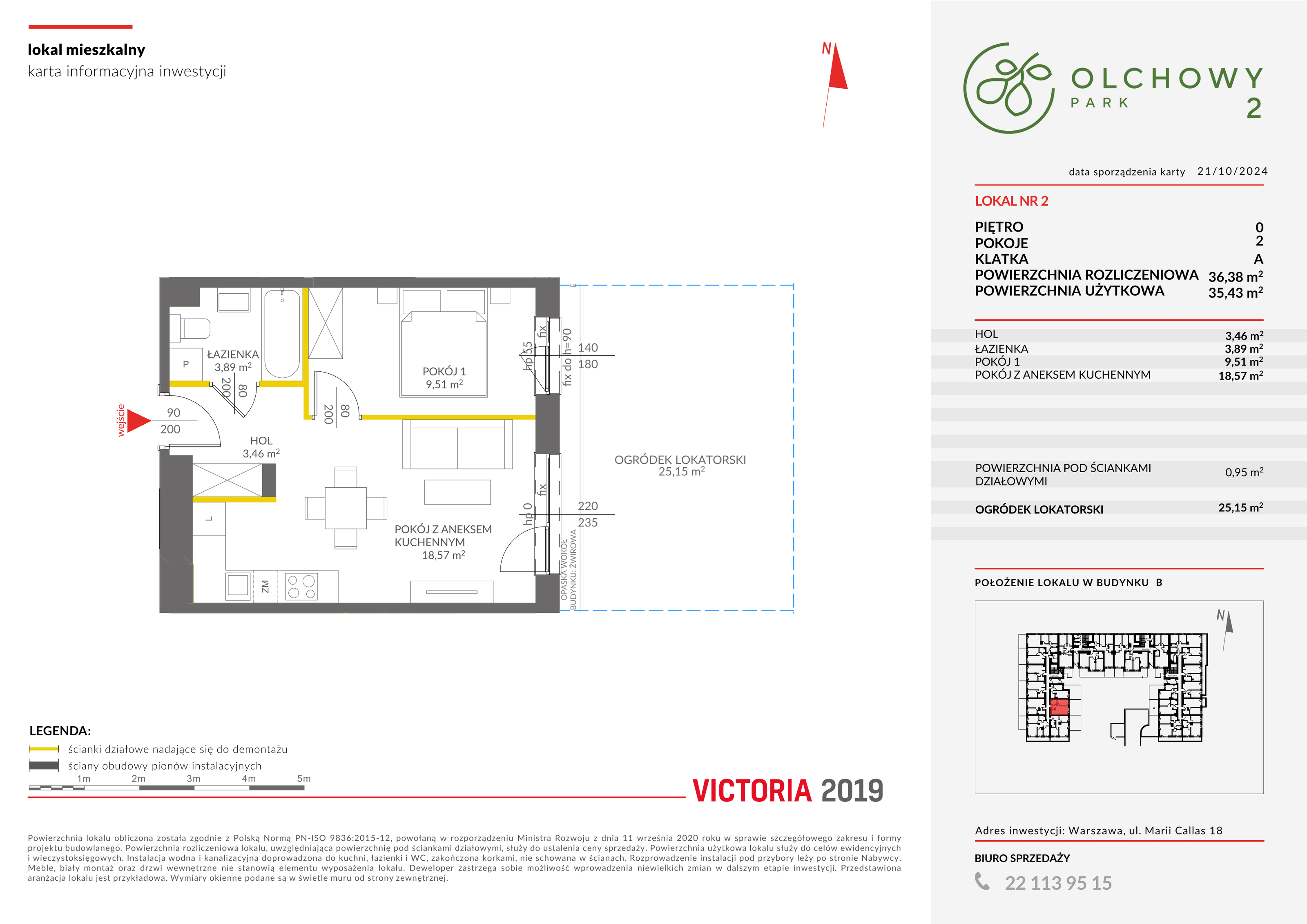 Mieszkanie 36,38 m², parter, oferta nr II/B2, Olchowy Park 2, Warszawa, Białołęka, Kobiałka, ul. Marii Callas 18-idx