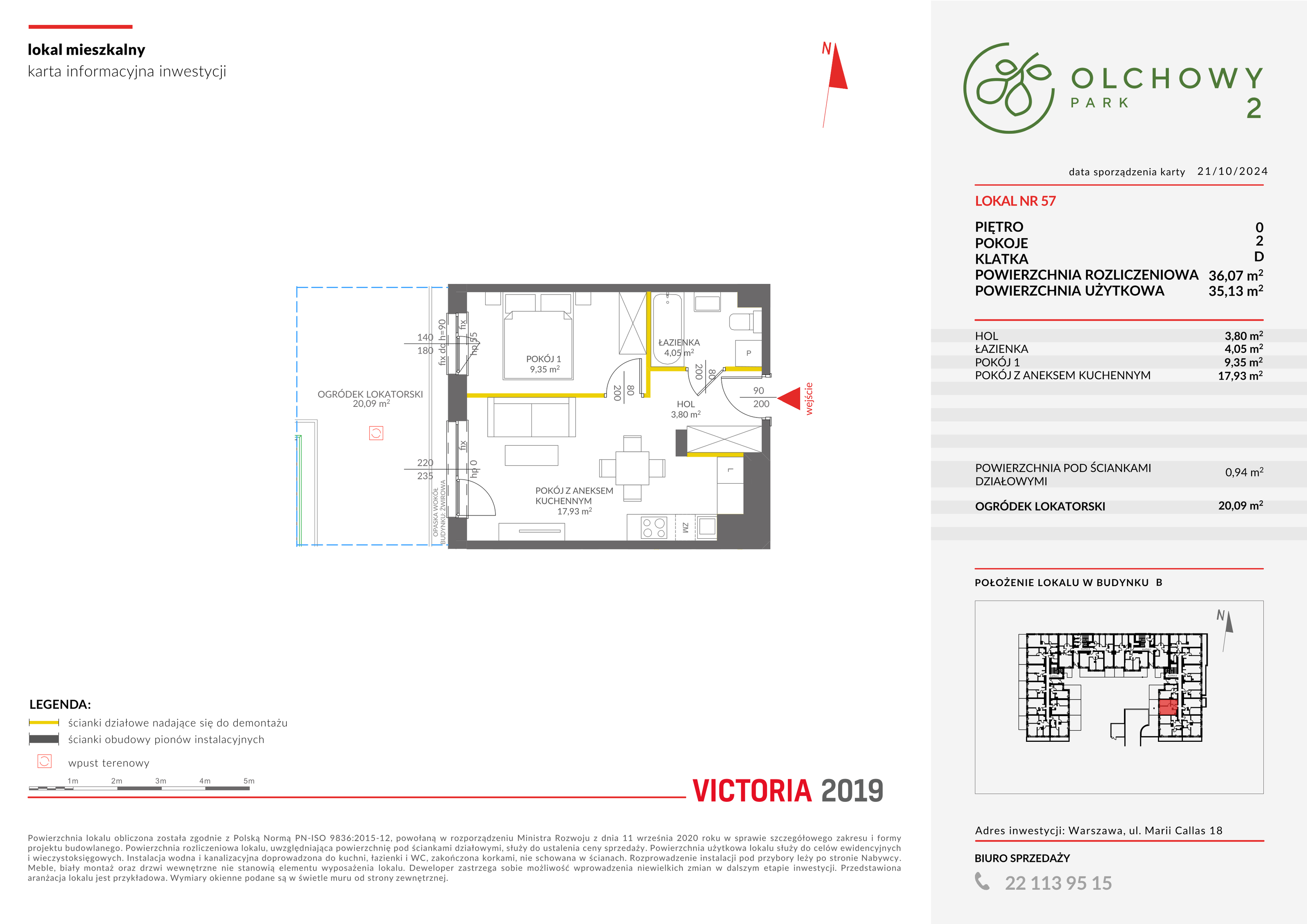 Mieszkanie 36,07 m², parter, oferta nr II/B57, Olchowy Park 2, Warszawa, Białołęka, Kobiałka, ul. Marii Callas 18-idx