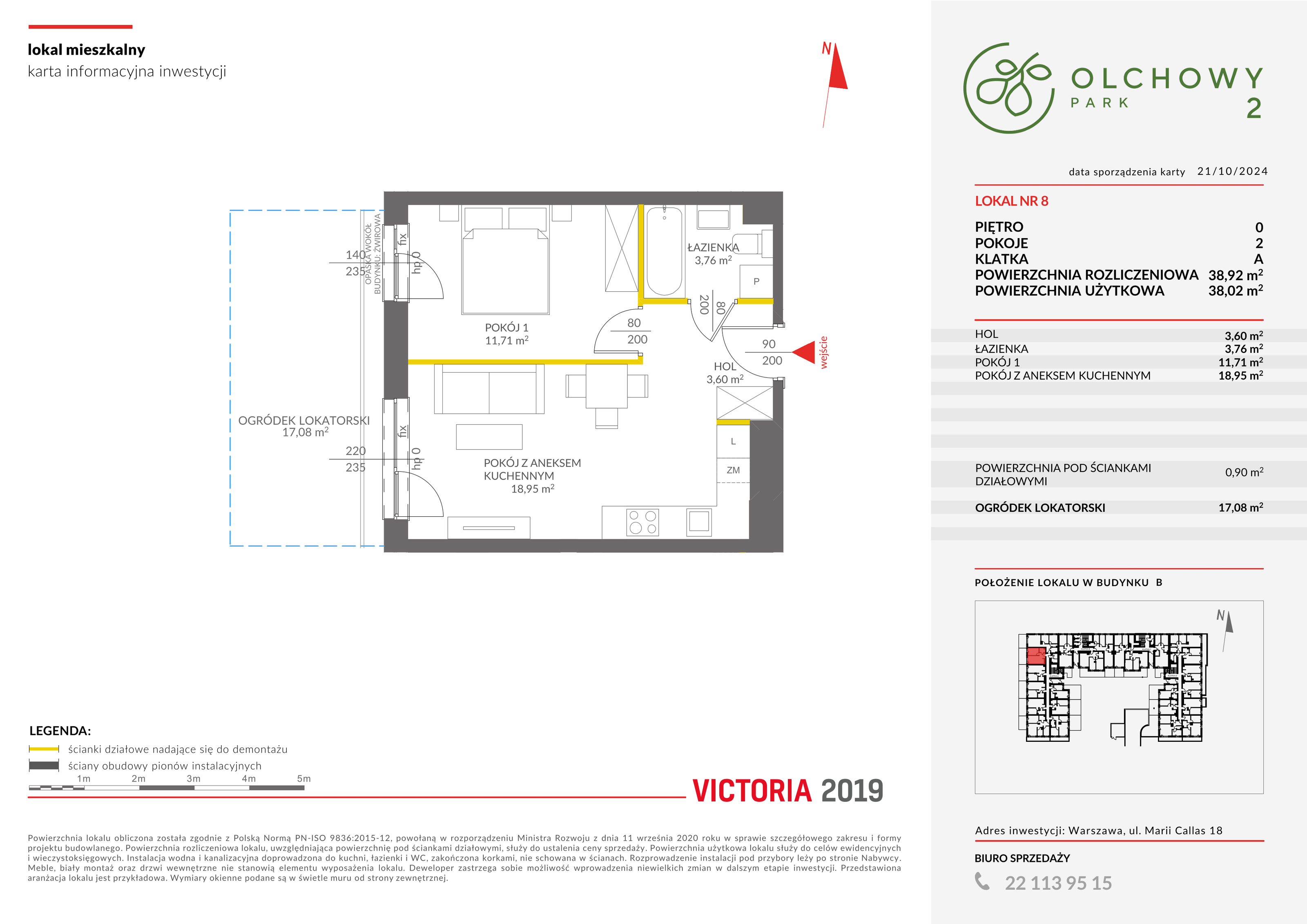 Mieszkanie 38,92 m², parter, oferta nr II/B8, Olchowy Park 2, Warszawa, Białołęka, Kobiałka, ul. Marii Callas 18-idx