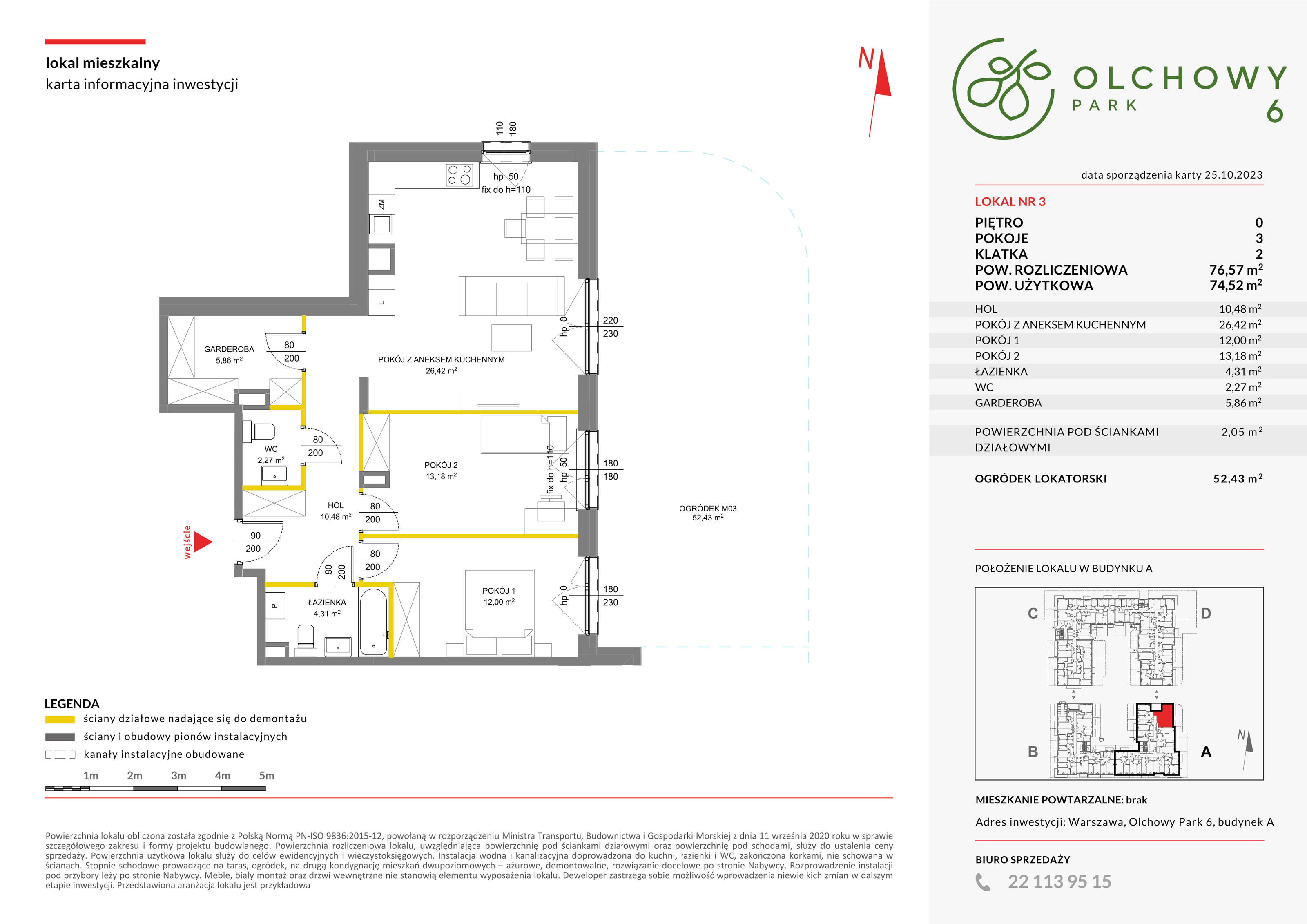 Mieszkanie 76,57 m², parter, oferta nr VI/3, Olchowy Park etap 5 i 6, Warszawa, Białołęka, Kobiałka, ul. Marii Callas-idx