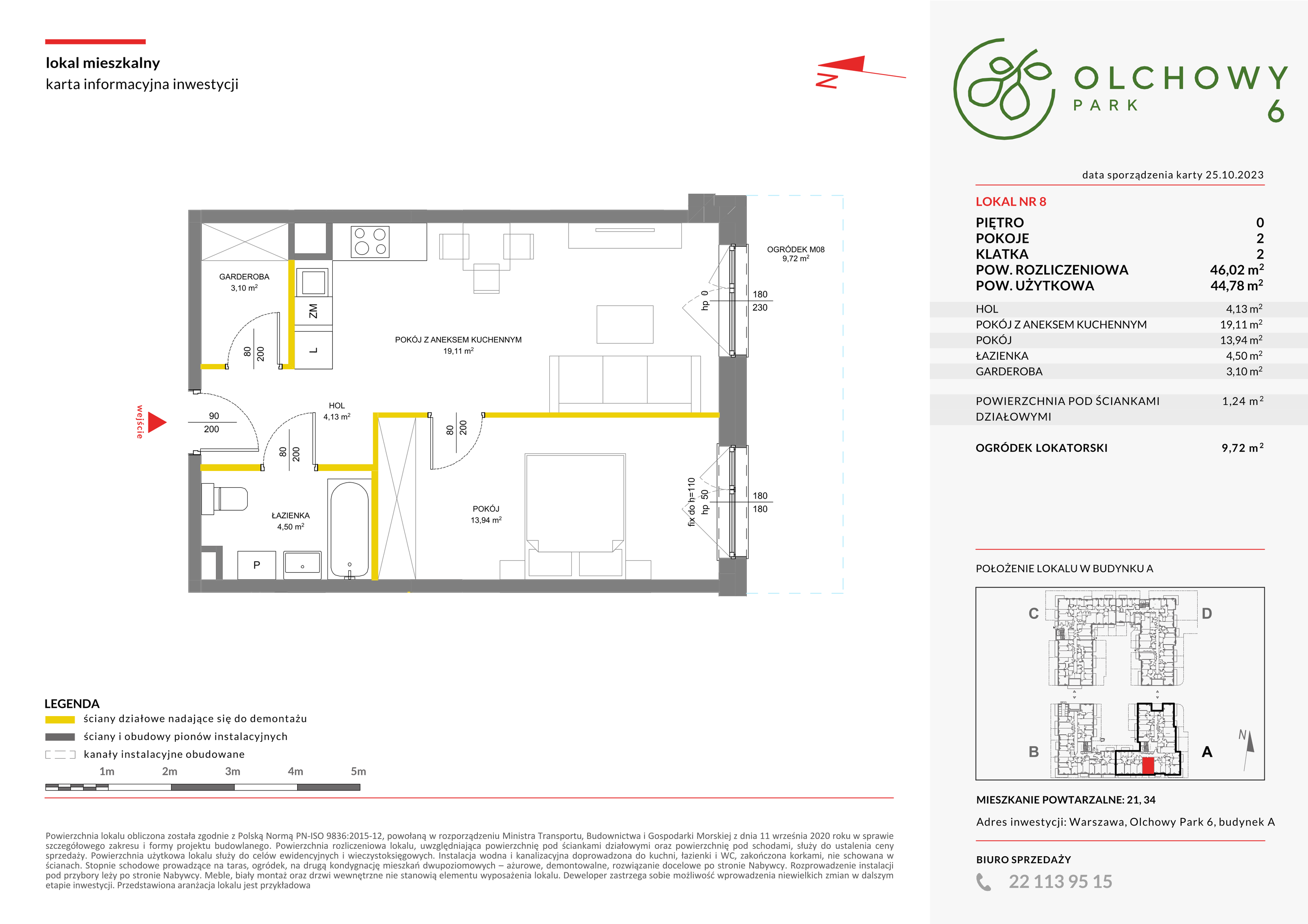 Mieszkanie 46,02 m², parter, oferta nr VI/8, Olchowy Park etap 5 i 6, Warszawa, Białołęka, Kobiałka, ul. Marii Callas-idx