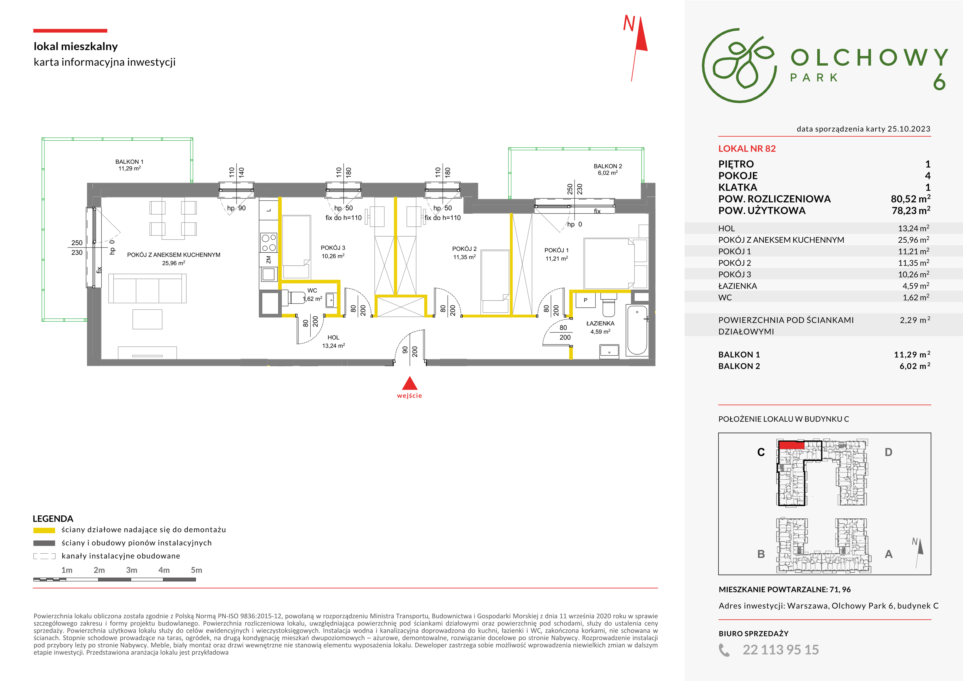 Mieszkanie 80,52 m², piętro 1, oferta nr VI/82, Olchowy Park etap 5 i 6, Warszawa, Białołęka, Kobiałka, ul. Marii Callas-idx