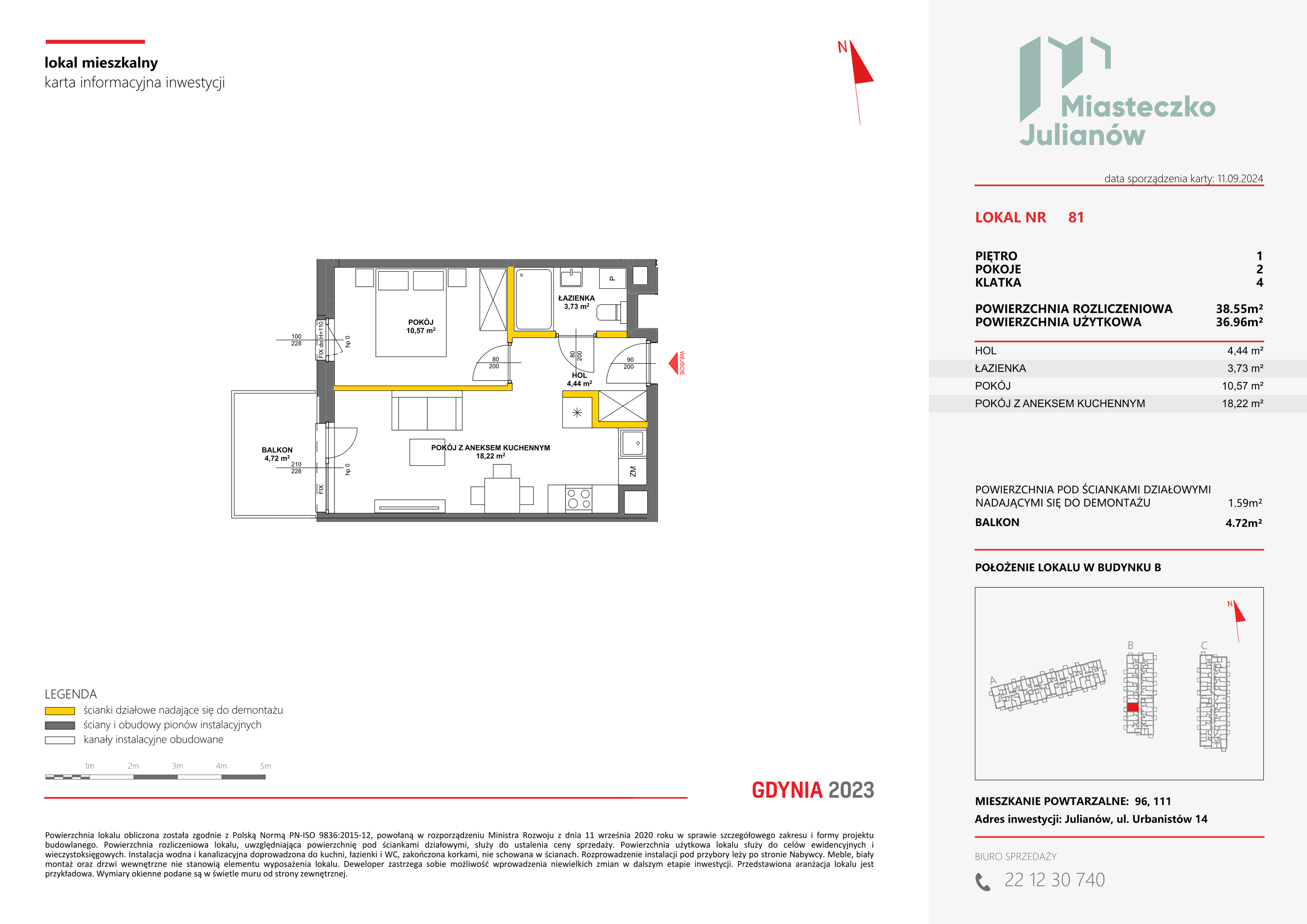 Mieszkanie 38,55 m², piętro 1, oferta nr B-81, Miasteczko Julianów, Julianów, ul. Urbanistów-idx