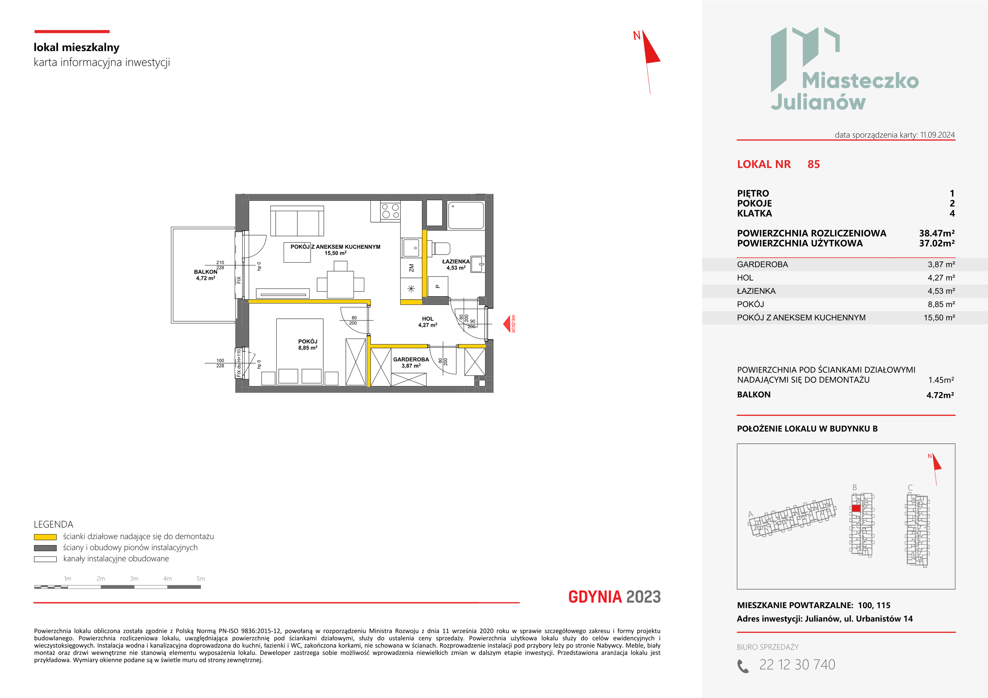 Mieszkanie 38,47 m², piętro 1, oferta nr B-85, Miasteczko Julianów, Julianów, ul. Urbanistów-idx