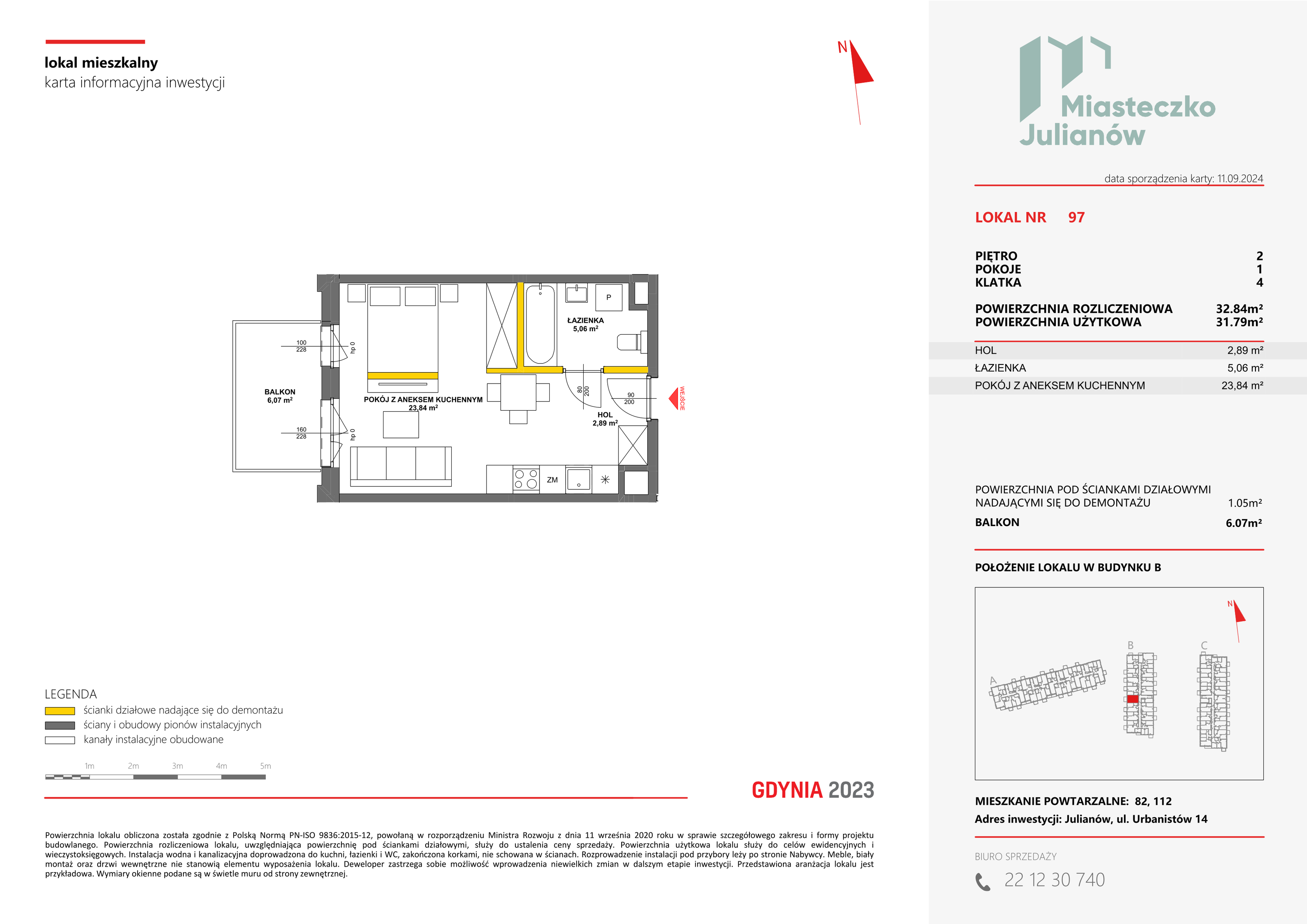 Mieszkanie 32,84 m², piętro 2, oferta nr B-97, Miasteczko Julianów, Julianów, ul. Urbanistów-idx