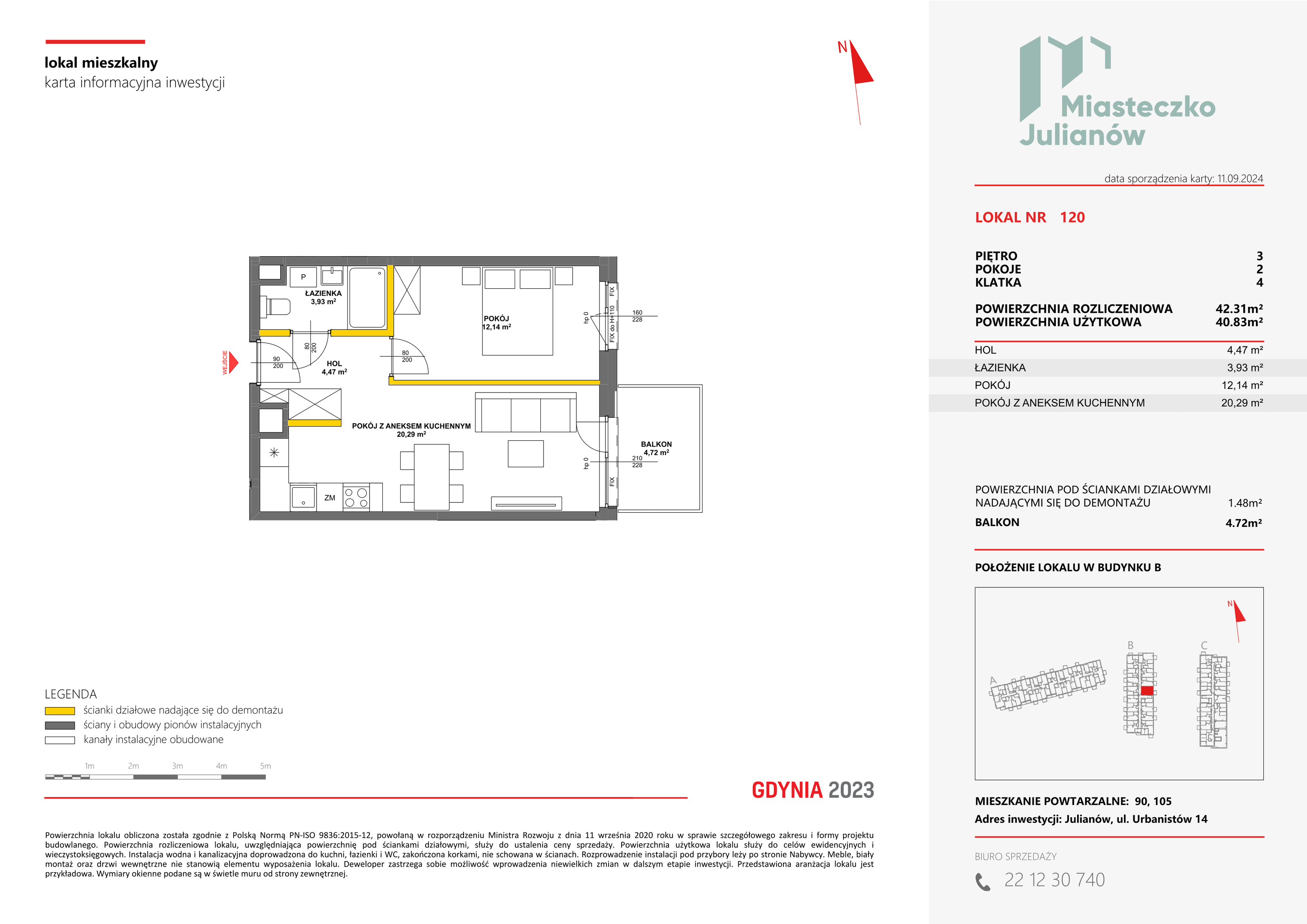 Mieszkanie 42,31 m², piętro 3, oferta nr B-120, Miasteczko Julianów, Julianów, ul. Urbanistów-idx