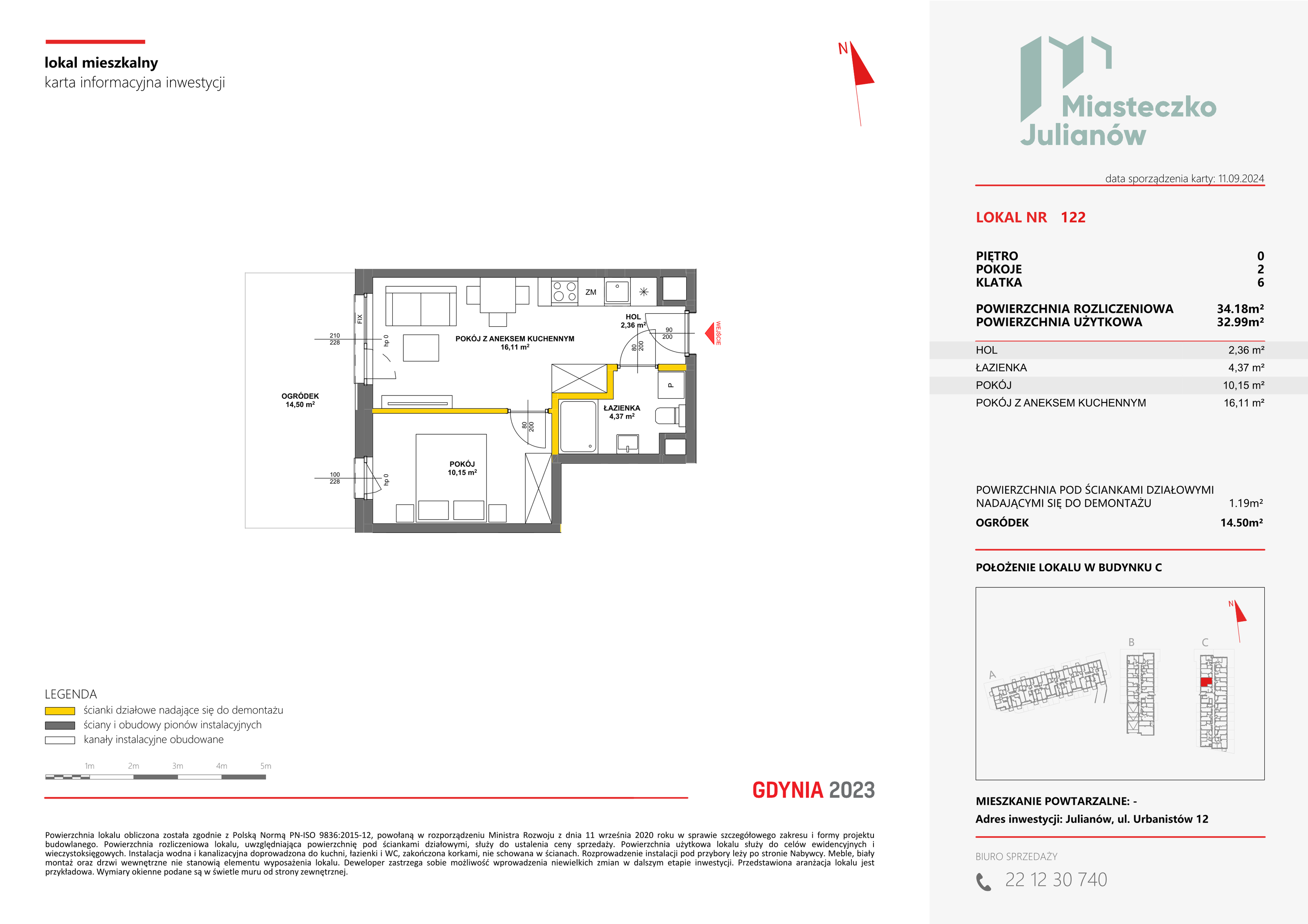 Mieszkanie 34,18 m², parter, oferta nr C-122, Miasteczko Julianów, Julianów, ul. Urbanistów-idx