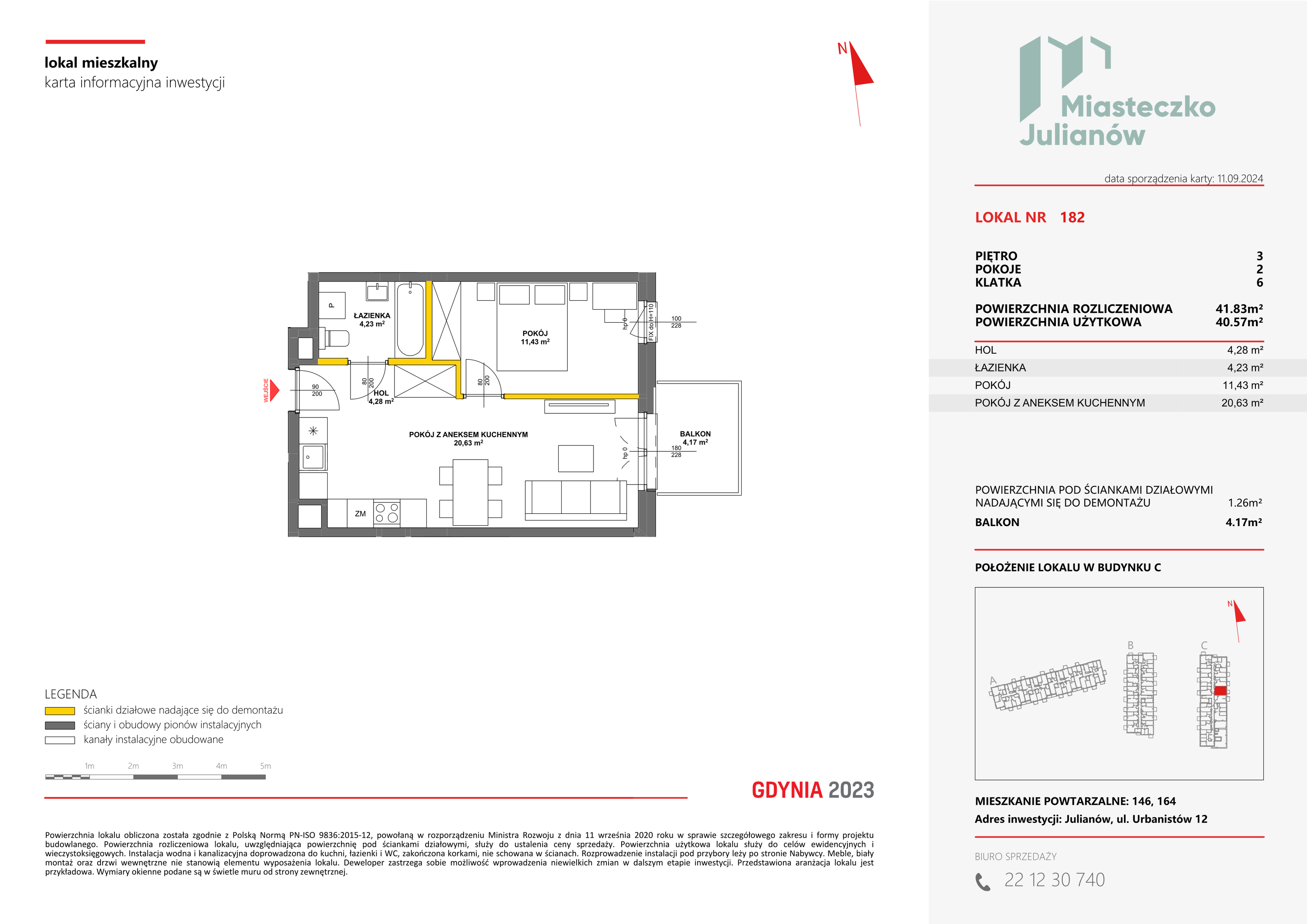 Mieszkanie 41,83 m², piętro 3, oferta nr C-182, Miasteczko Julianów, Julianów, ul. Urbanistów-idx