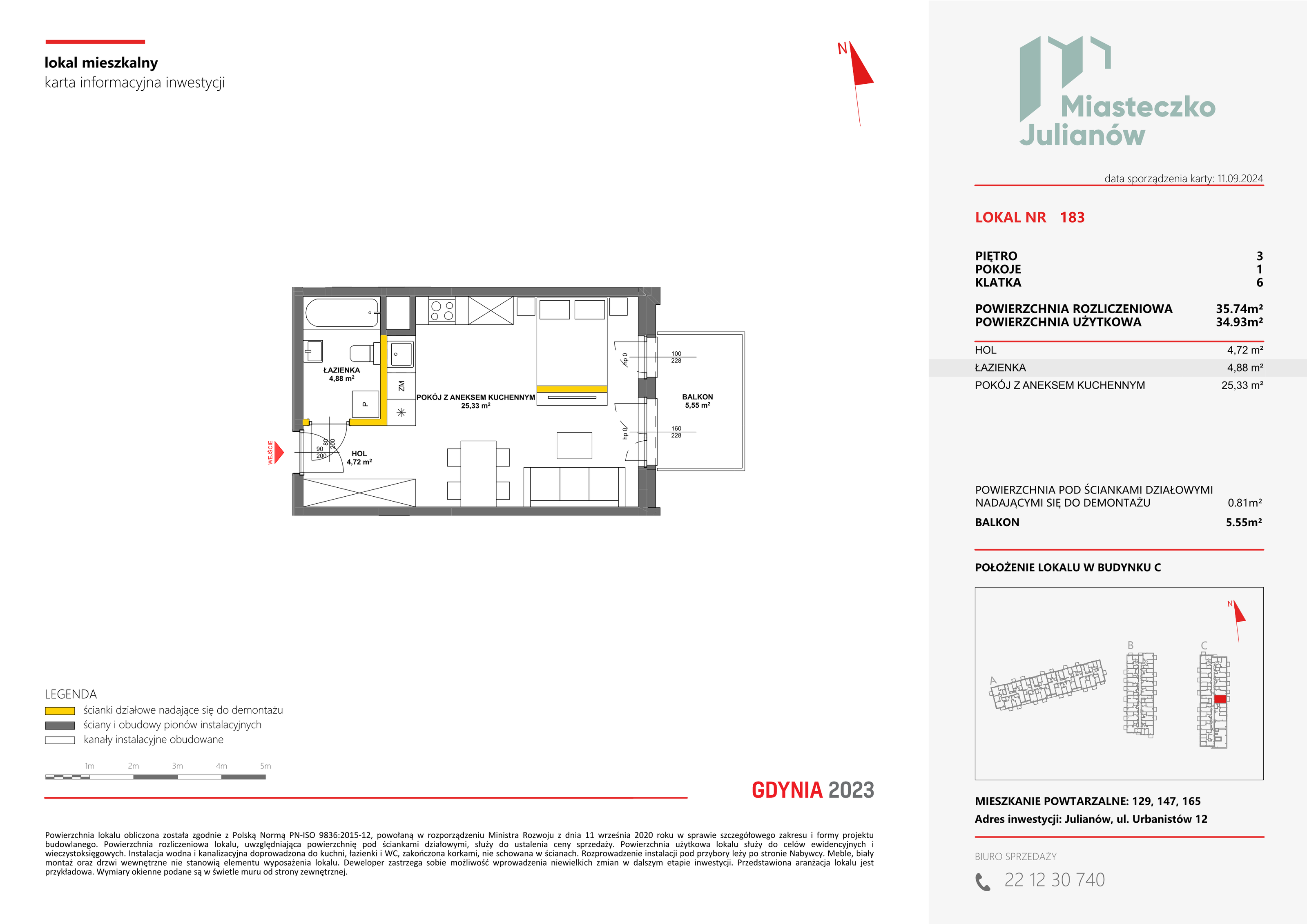 Mieszkanie 35,74 m², piętro 3, oferta nr C-183, Miasteczko Julianów, Julianów, ul. Urbanistów-idx