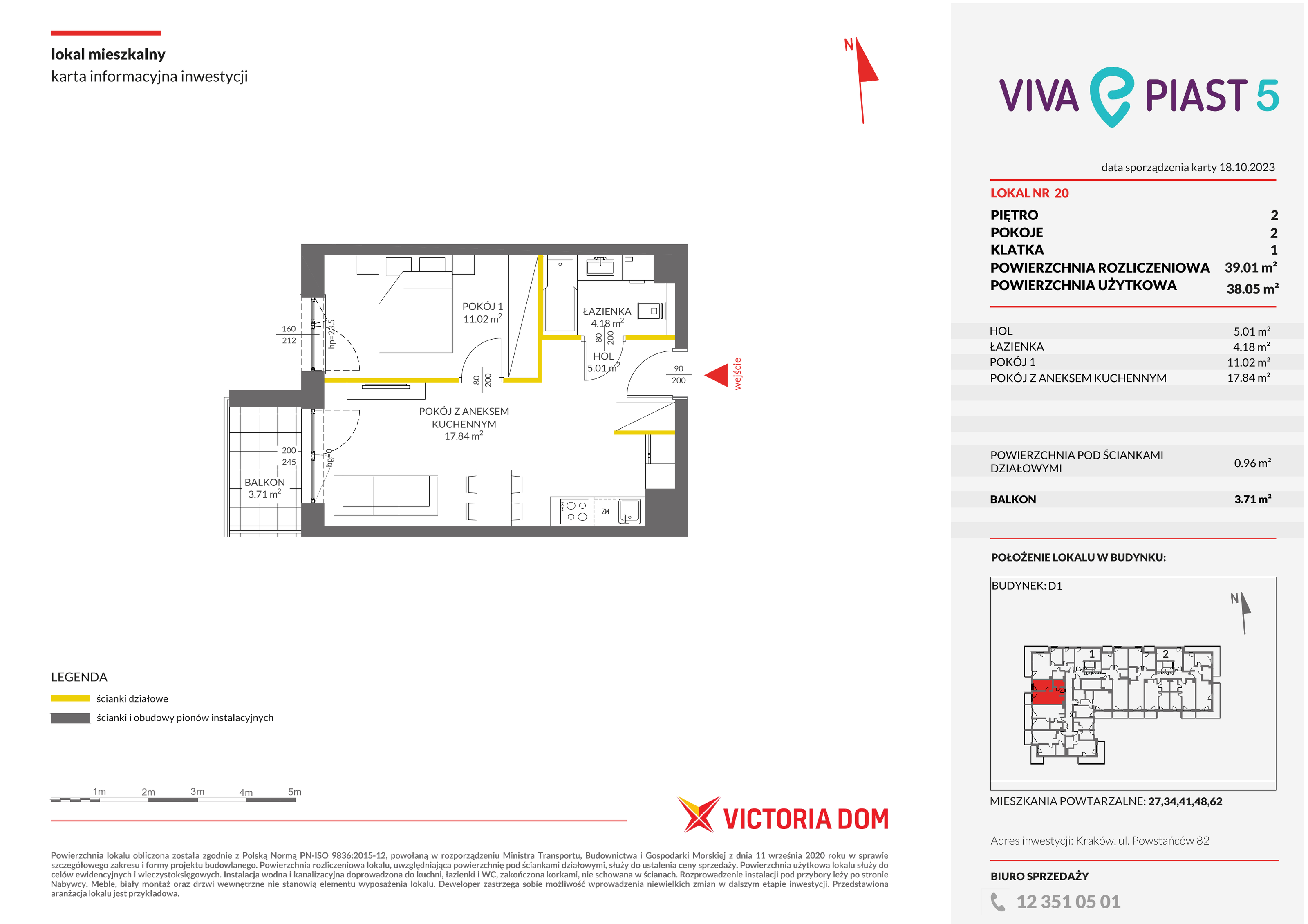 Mieszkanie 39,01 m², piętro 2, oferta nr V/20, Viva Piast, Kraków, Mistrzejowice, ul. Piasta Kołodzieja-idx