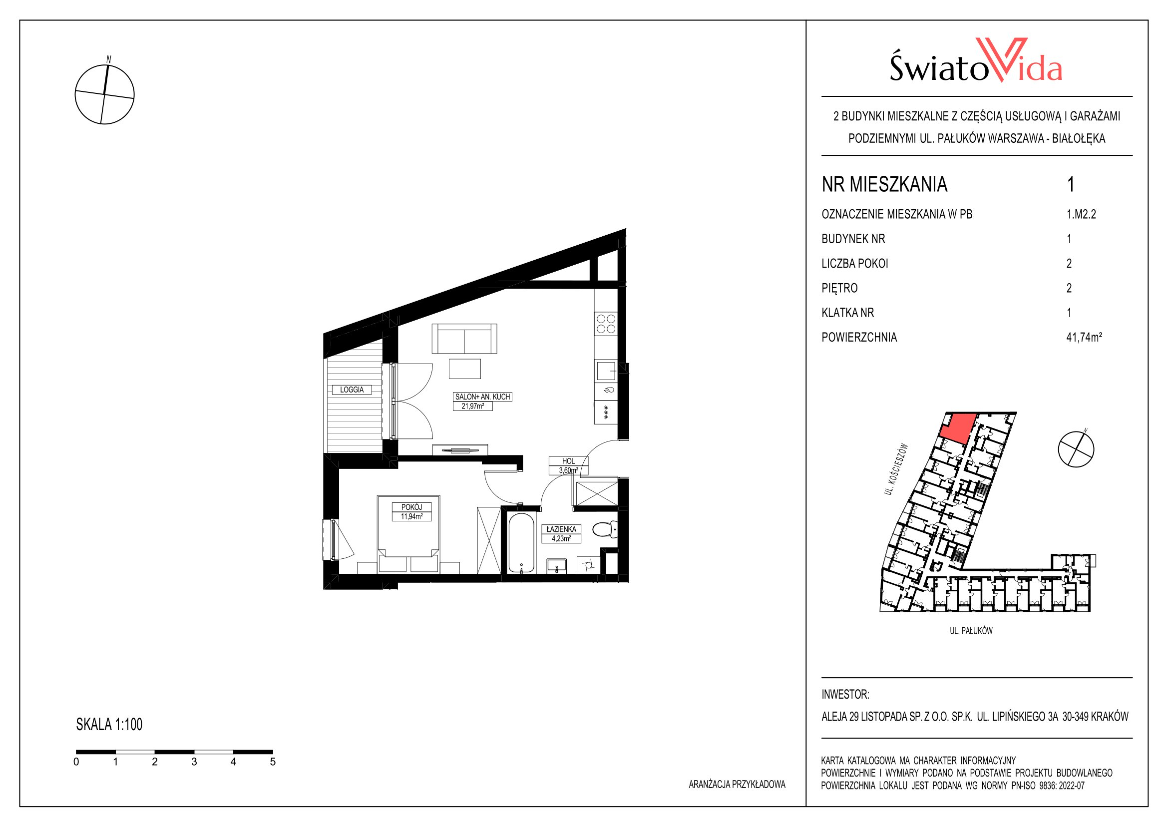 Mieszkanie 41,47 m², piętro 2, oferta nr 1, Osiedle ŚwiatoVida, Warszawa, Białołęka, Tarchomin, ul. Pałuków-idx