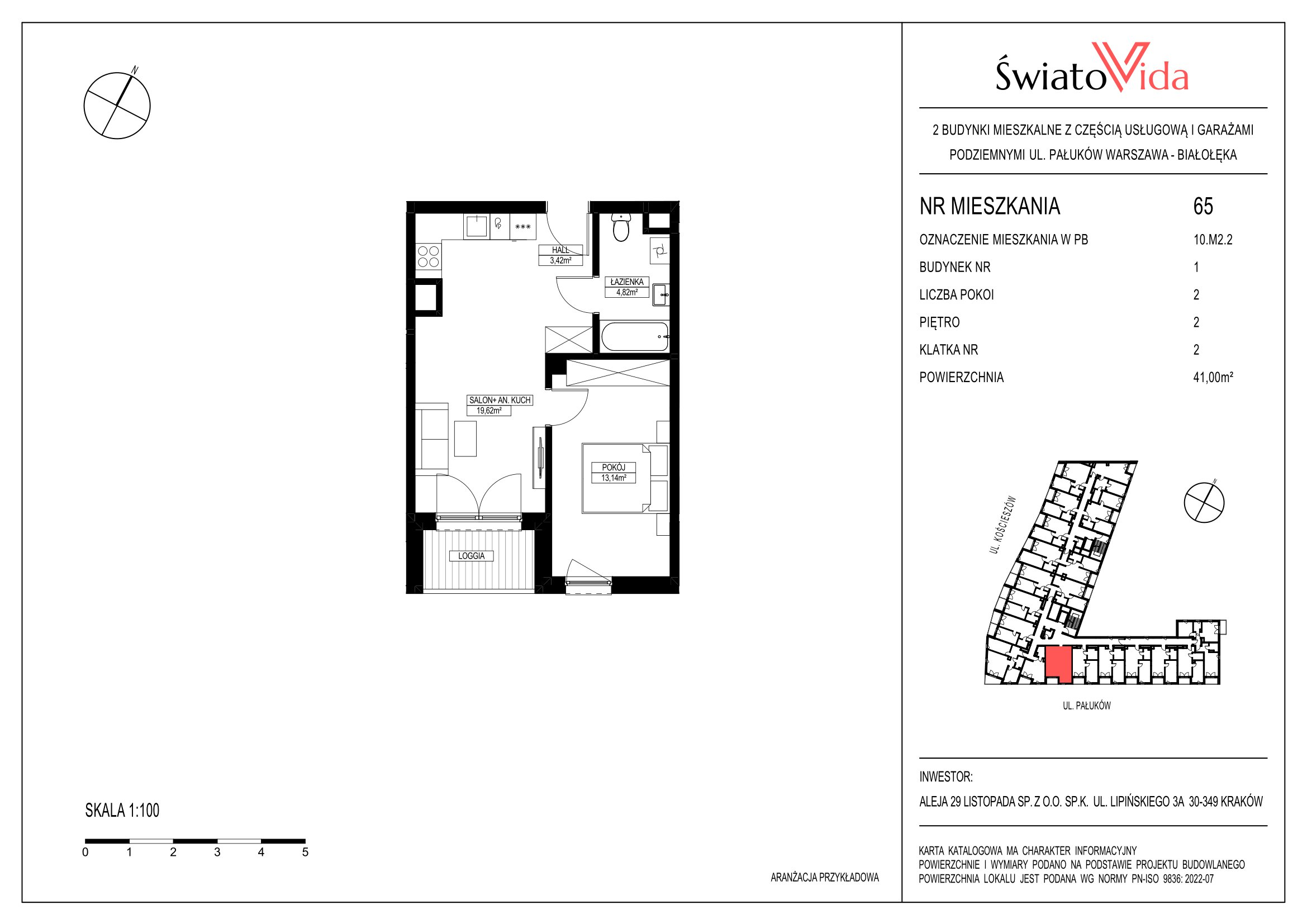 Mieszkanie 41,01 m², piętro 2, oferta nr 65, Osiedle ŚwiatoVida, Warszawa, Białołęka, Tarchomin, ul. Pałuków-idx