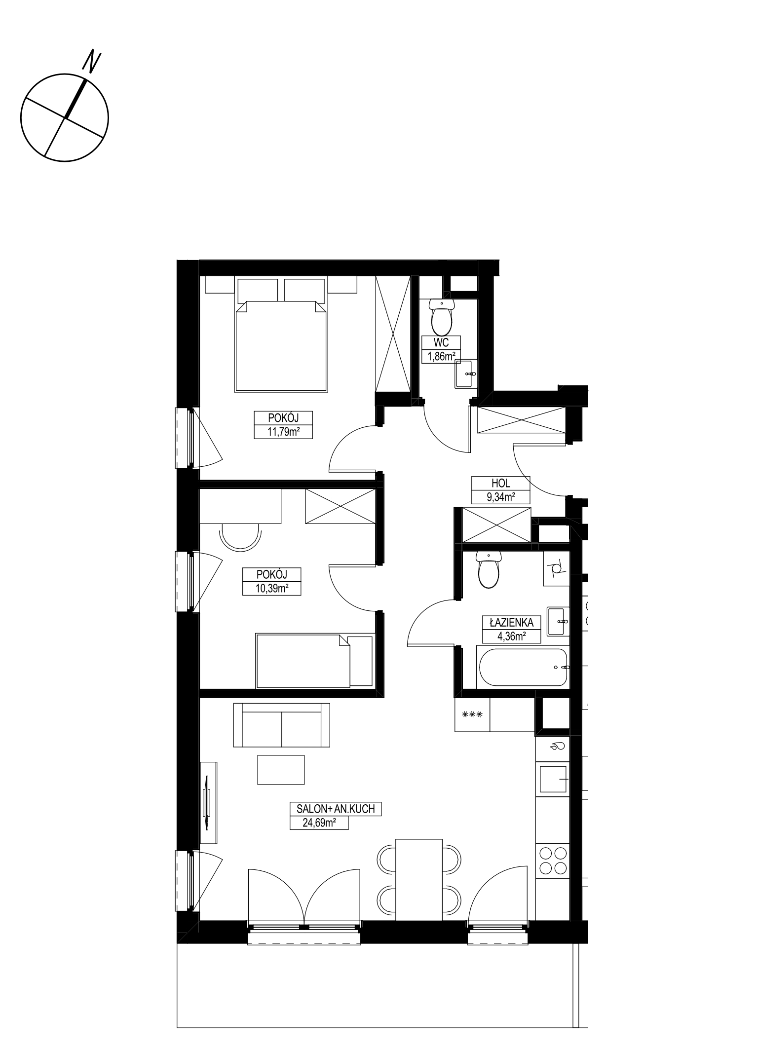 Mieszkanie 58,88 m², piętro 2, oferta nr B2/18, Osiedle ŚwiatoVida, Warszawa, Białołęka, Tarchomin, ul. Pałuków-idx